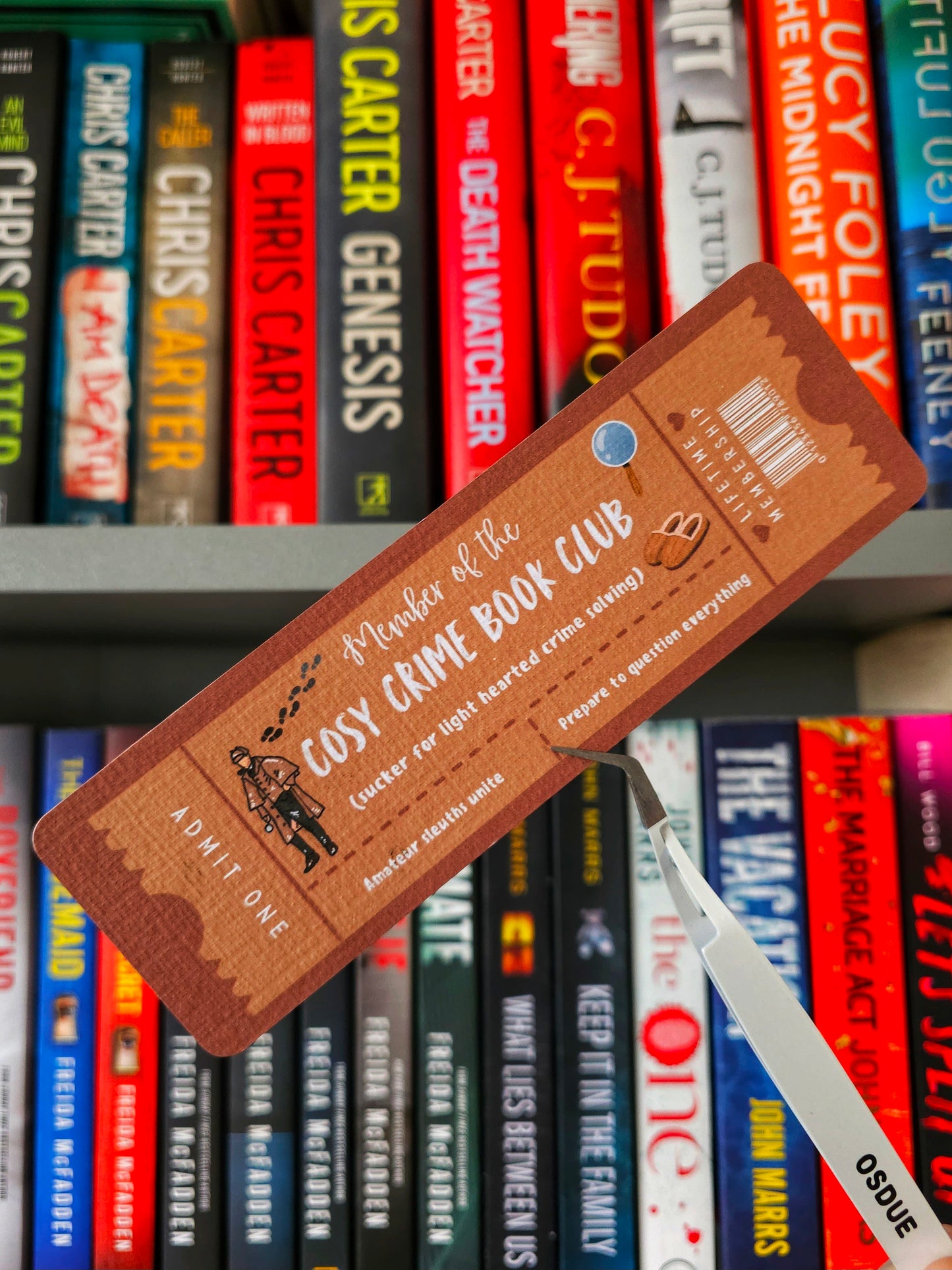 The Cosy Crime Book Club Ticket Bookmark
