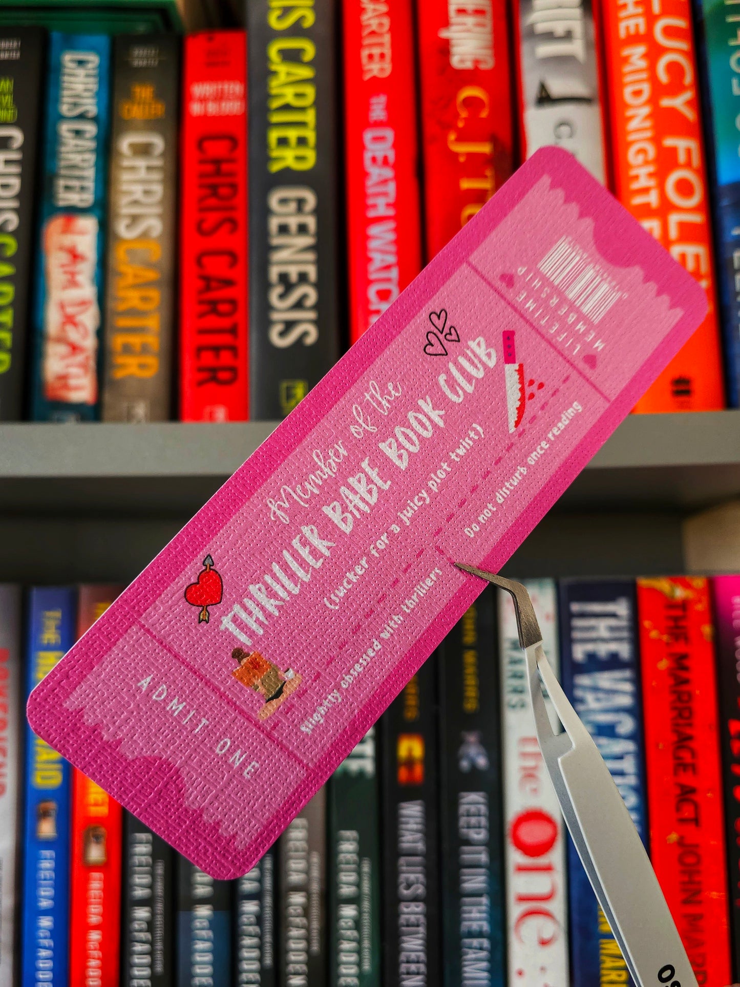 The Thriller Babe Book Club Ticket Bookmark
