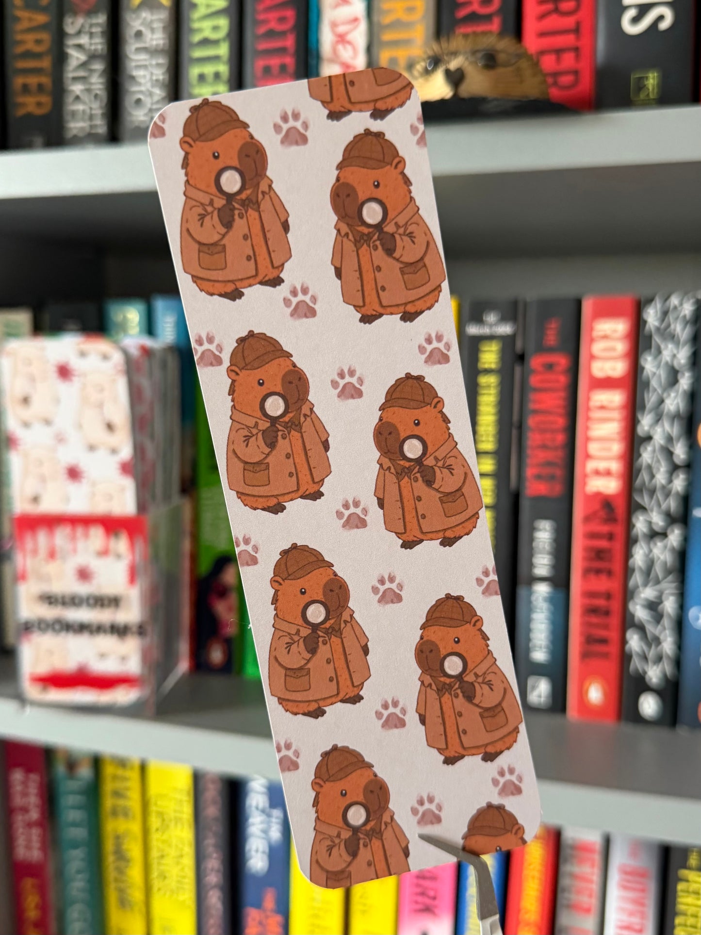 Detective Capybara Pattern Bookmark
