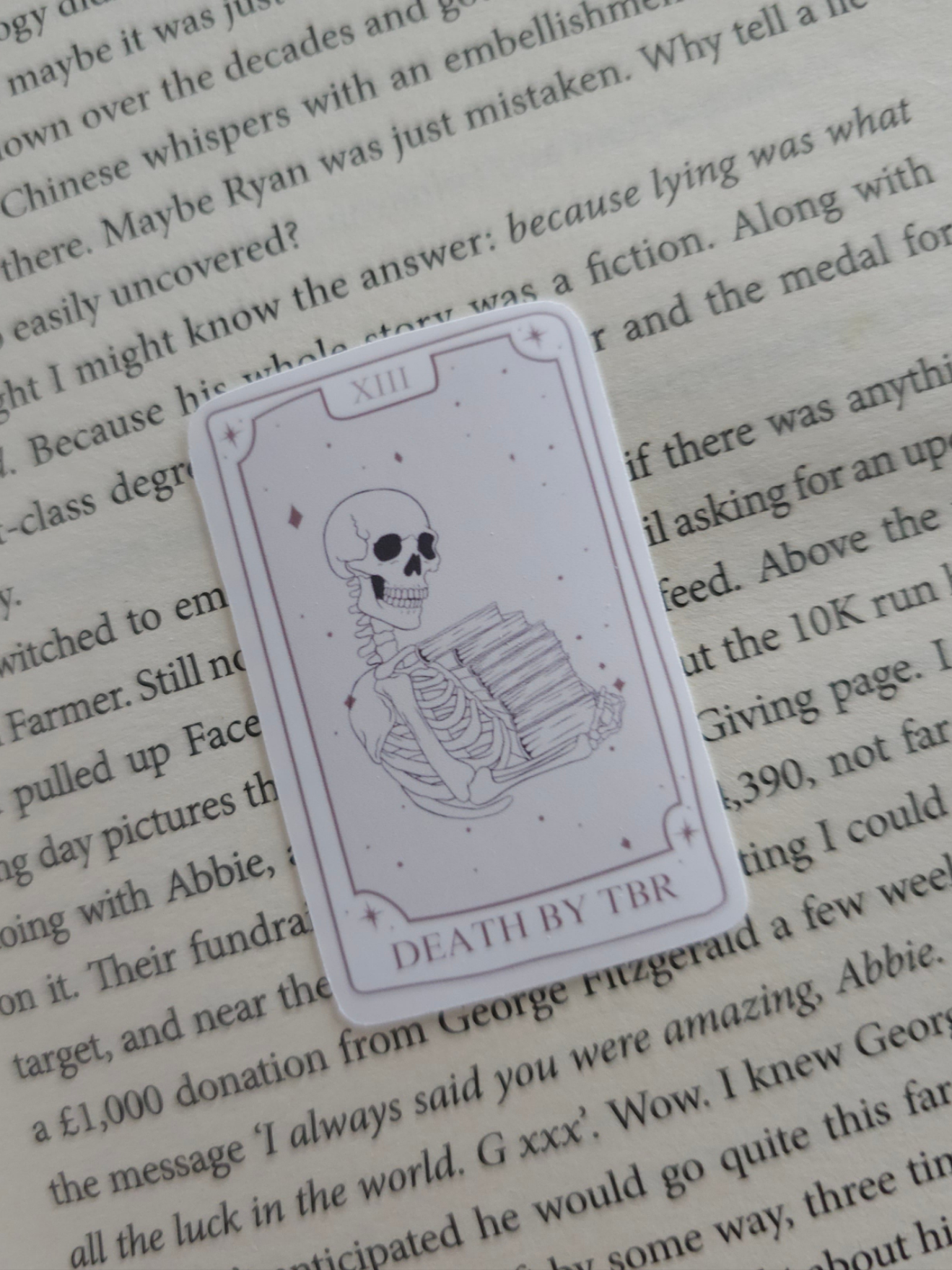Death By TBR Tarot Vinyl Sticker