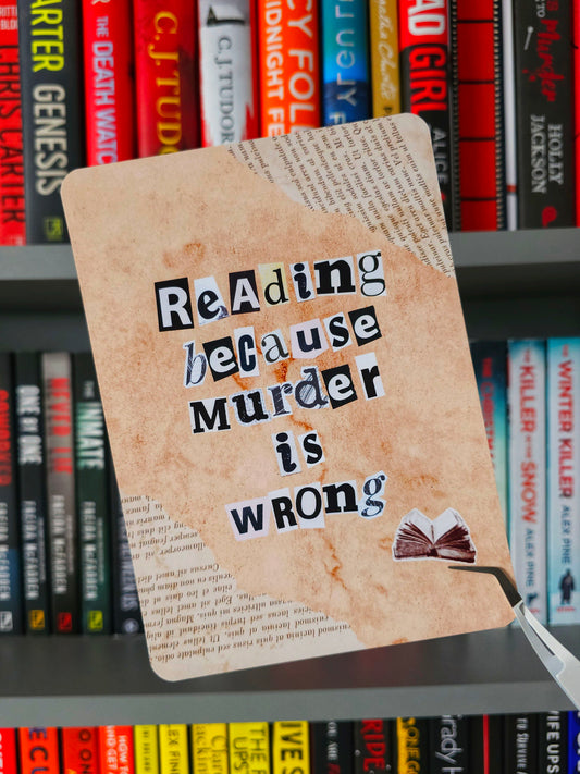 Reading Because Murder Is Wrong Kindle Insert