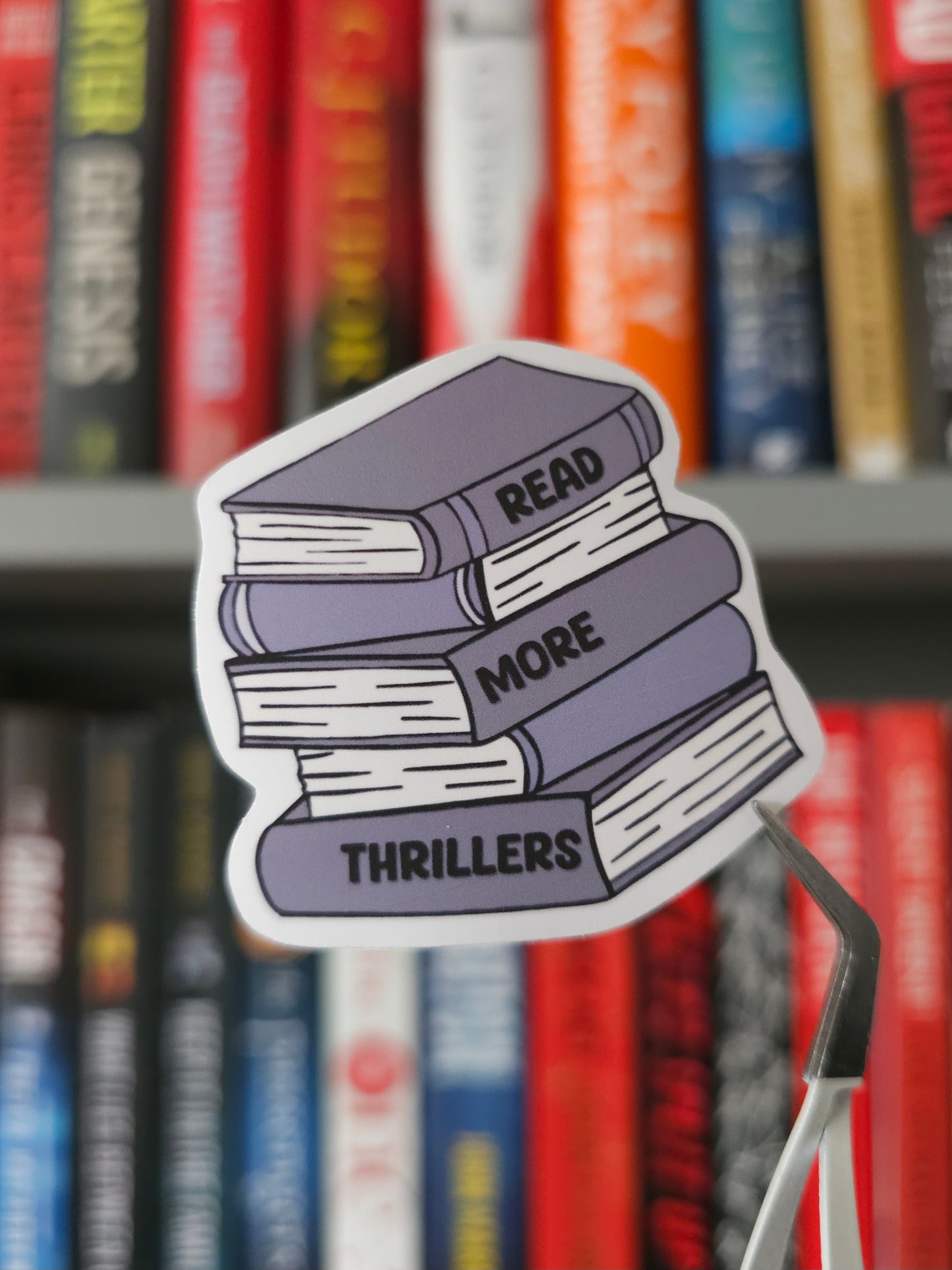 Read More Thrillers Bookstack Vinyl Sticker