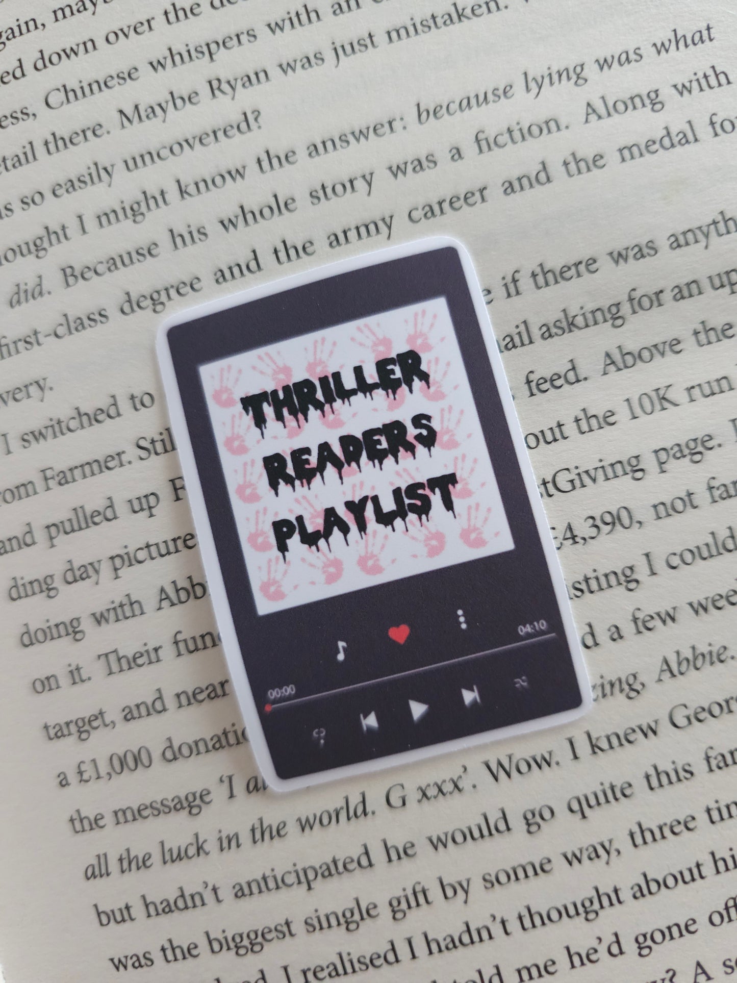 Thriller Readers Playlist Vinyl Sticker