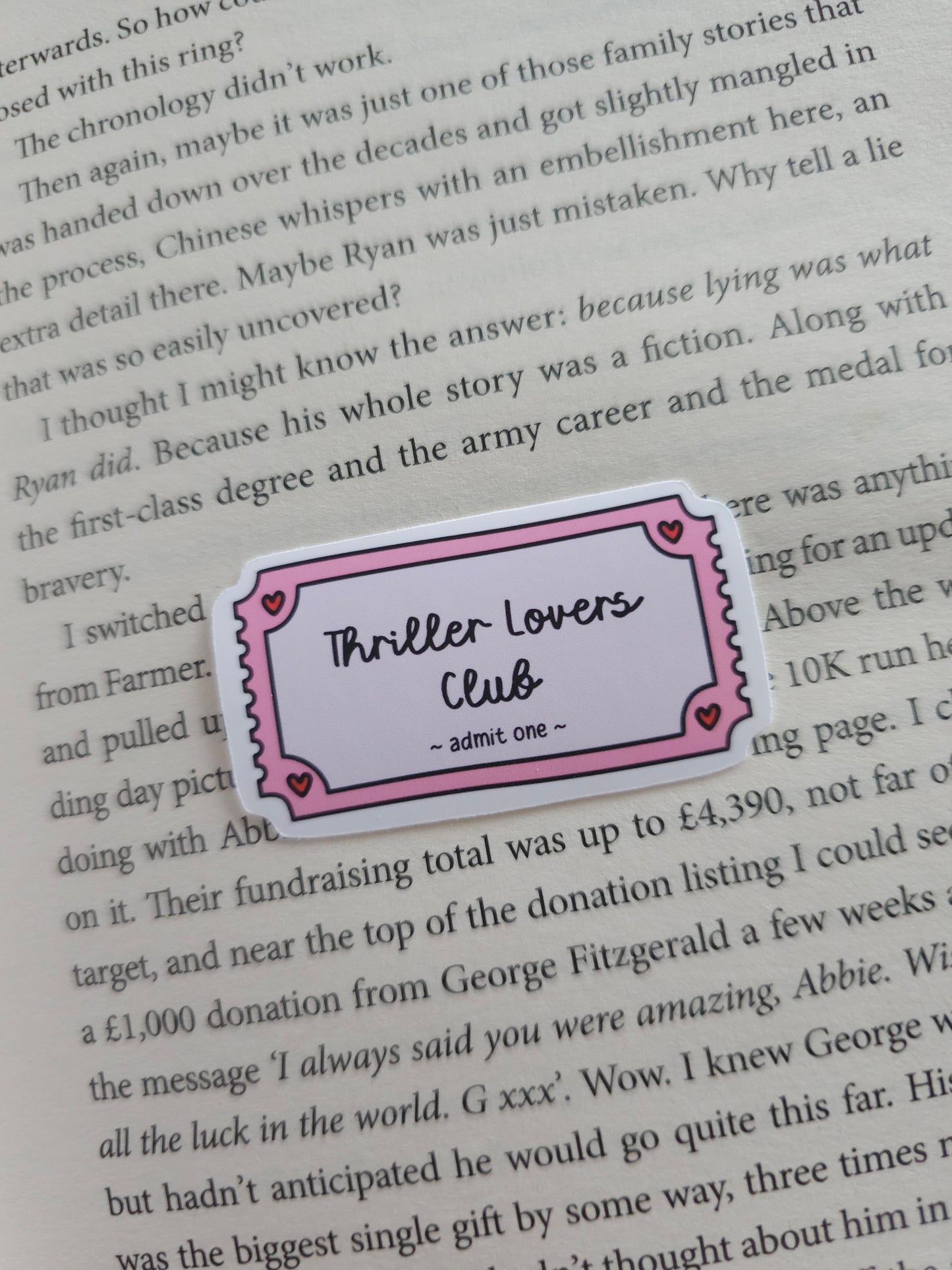 Thriller Lovers Club Ticket Vinyl Sticker