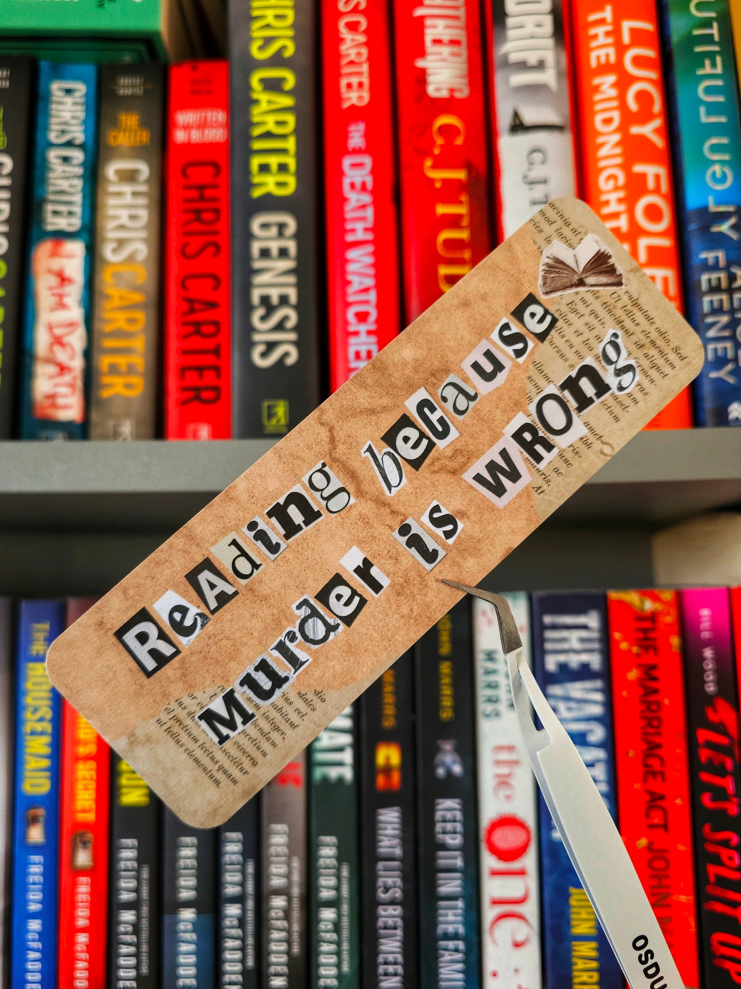Reading Because Murder Is Wrong Bookmark