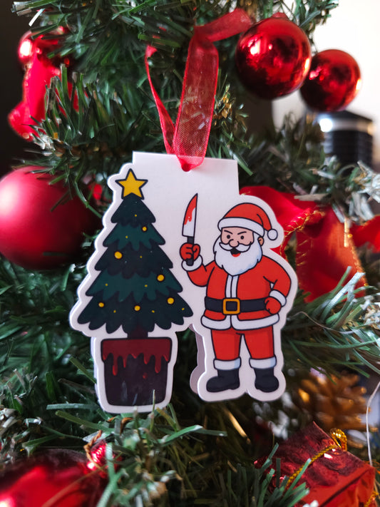 Killer Santa & Tree Magnetic Bookmark / Tree Decoration