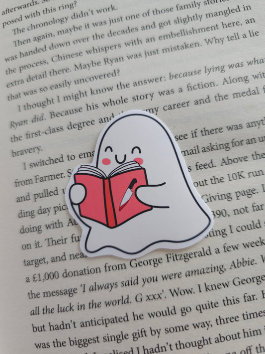 Thriller Reading Ghostie Vinyl Sticker