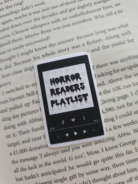 Horror Readers Playlist Vinyl Sticker