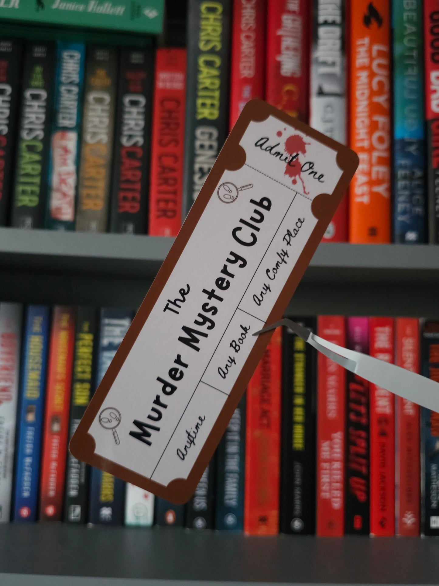 Murder Mystery Club Ticket Bookmark