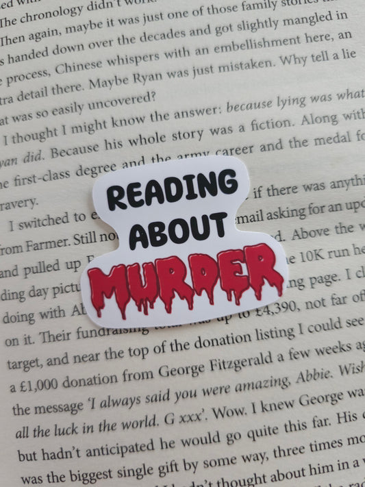 Reading About Murder Vinyl Sticker