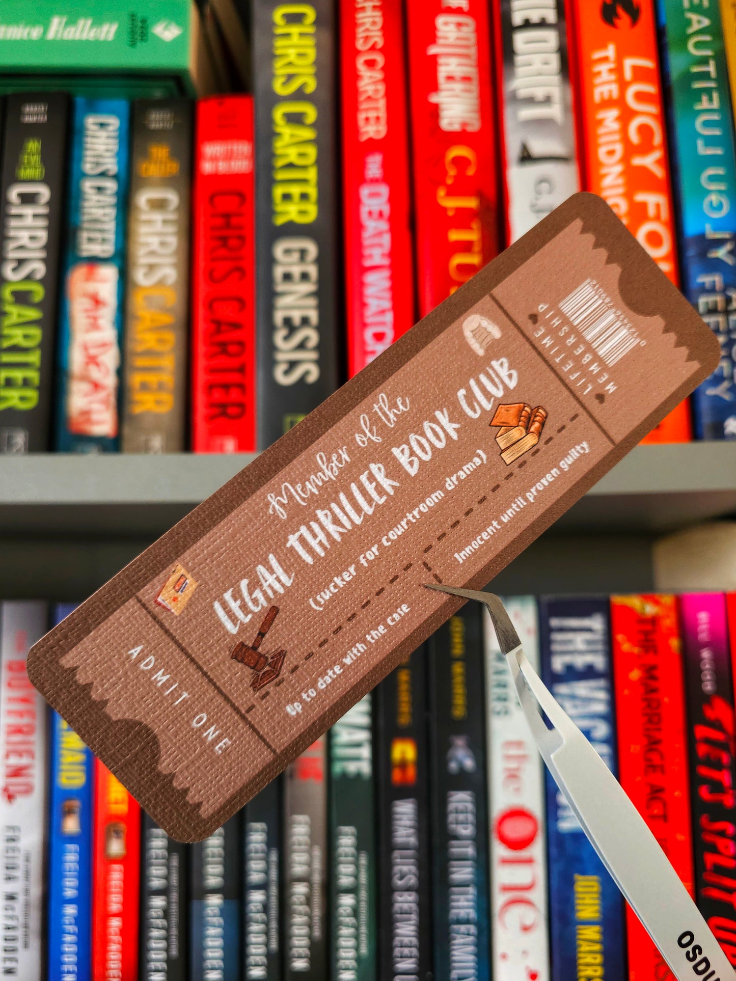 The Legal Thriller Book Club Ticket Bookmark