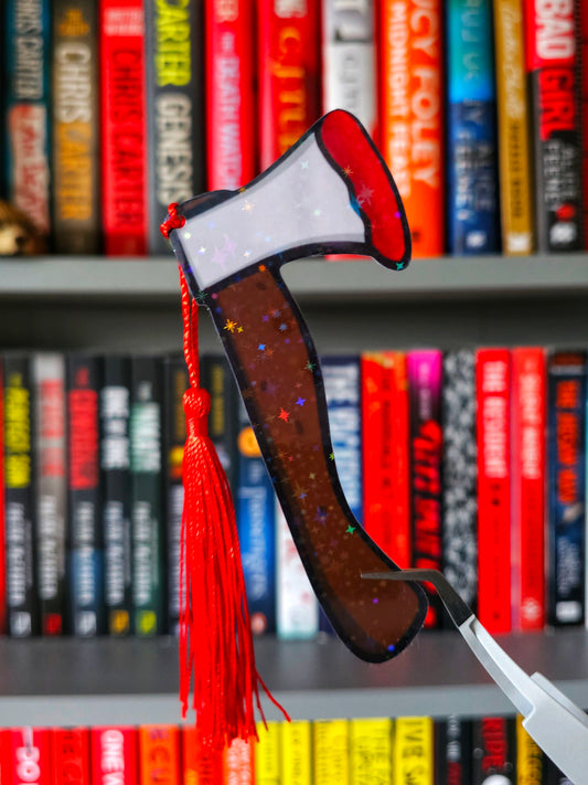 Bloody Axe Mini Holographic Tassel Bookmark