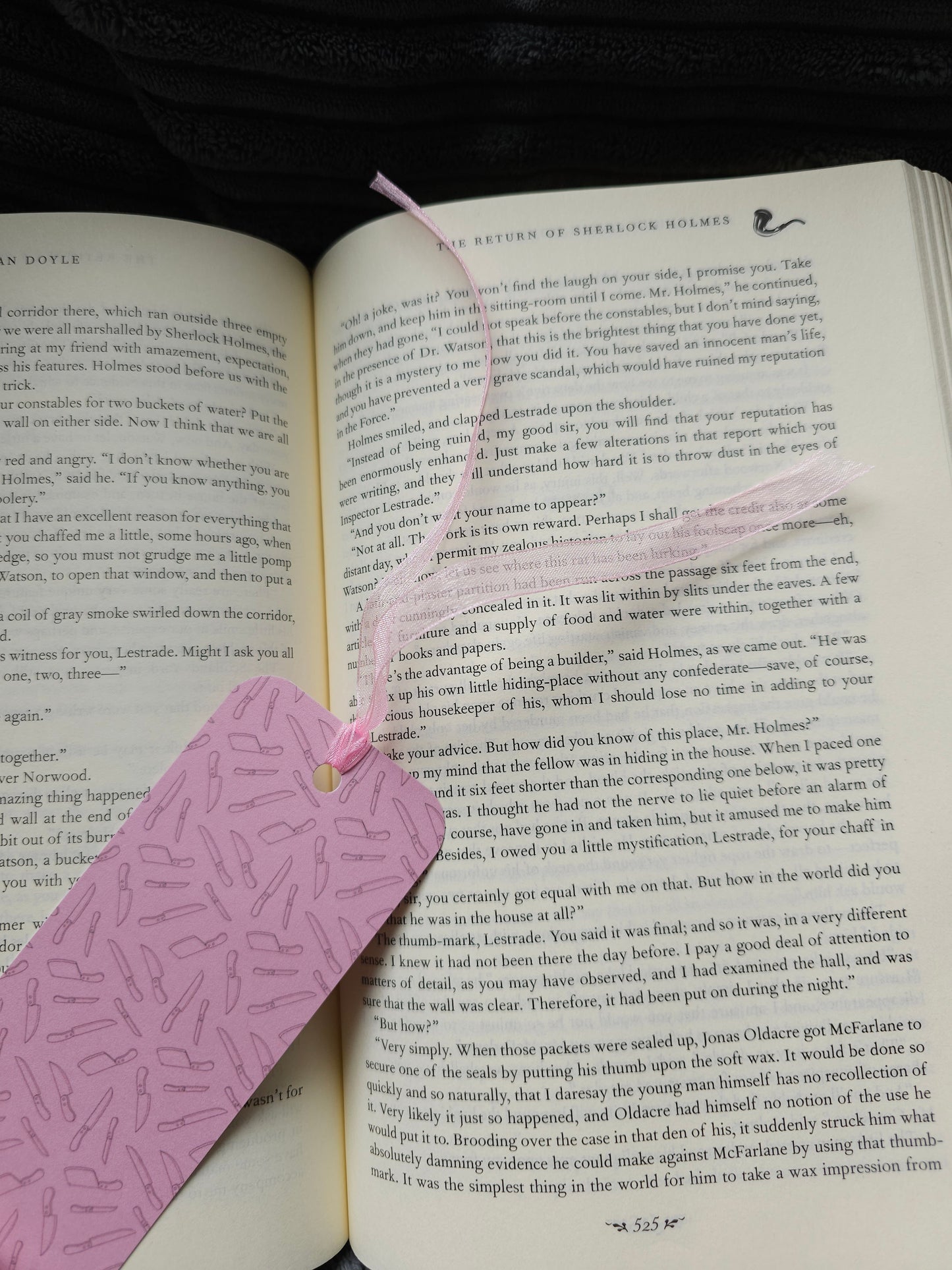Pink Knives Pattern Bookmark
