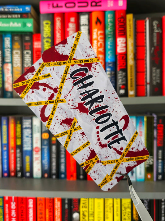 Name Customisable Messy Crime Scene Bookmark