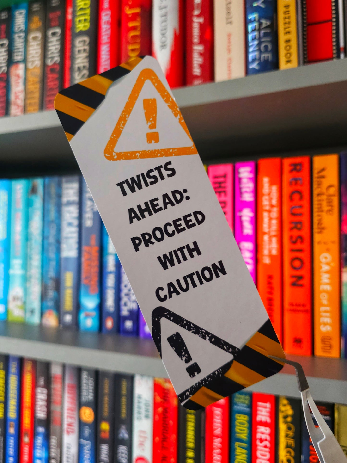 Twists Ahead Caution Bookmark