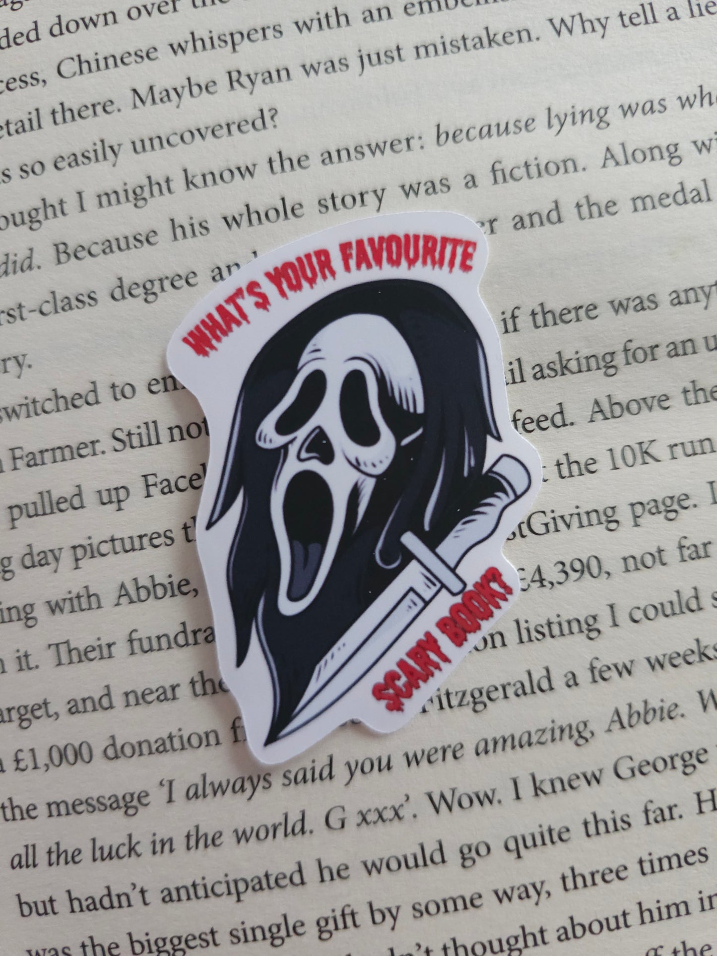 What's Your Favourite Scary Book? Vinyl Sticker
