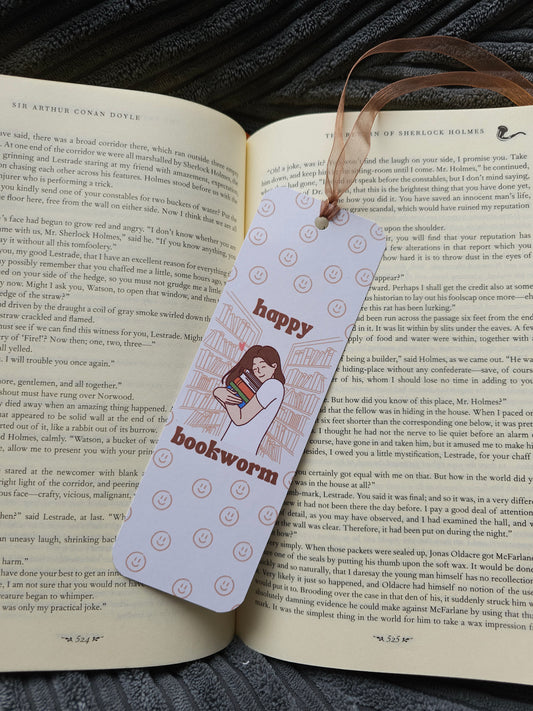 Happy Bookworm Bookmark