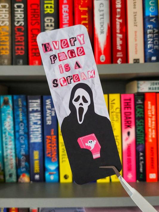 Every Page Is A Scream Ghostface Bookmark