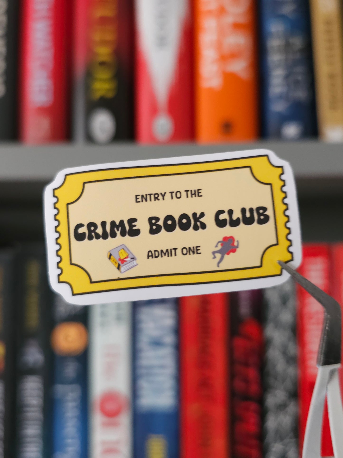 Crime Book Club Ticket Vinyl Sticker