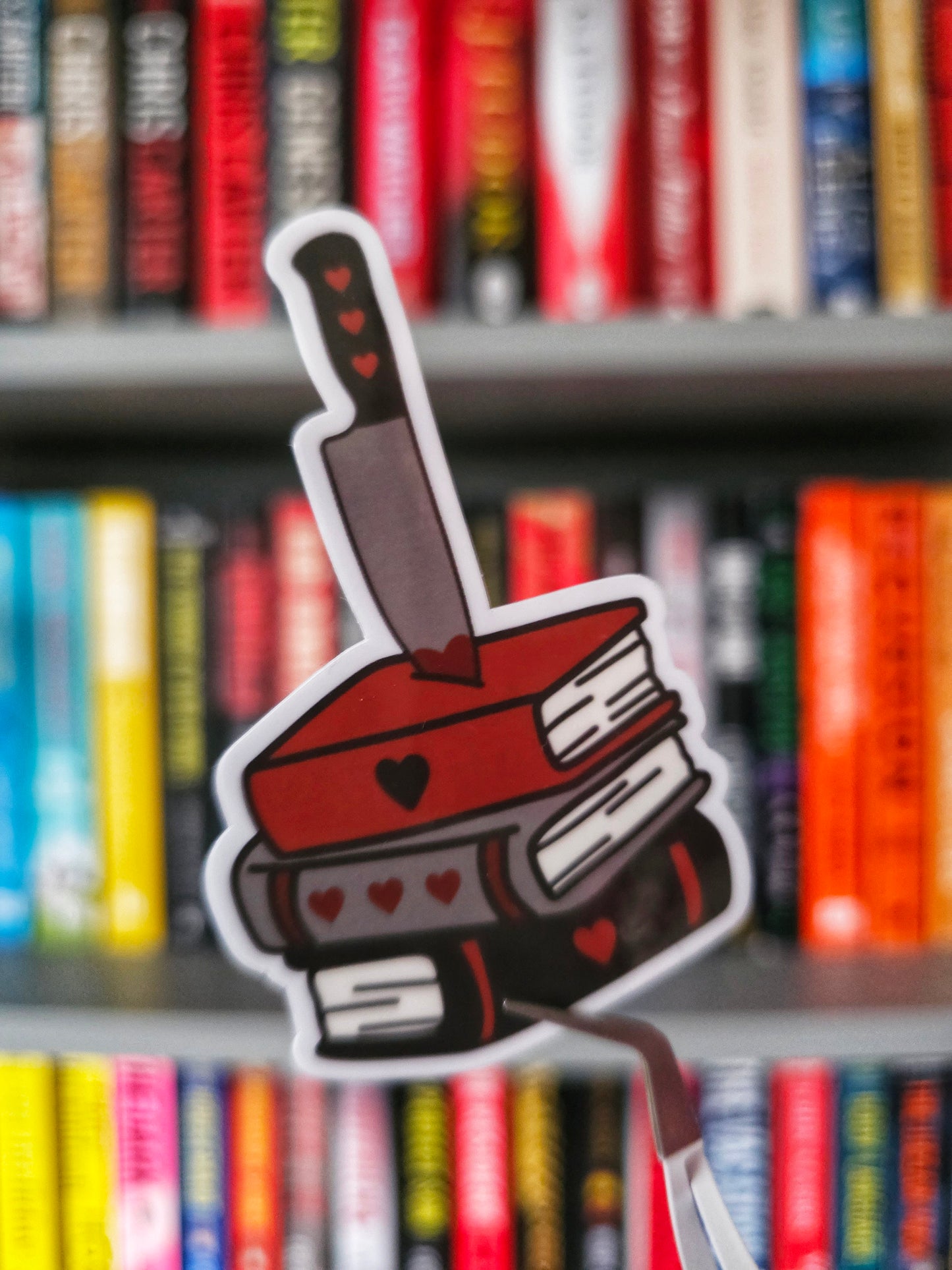 Deadly Valentine Book Stack Sticker