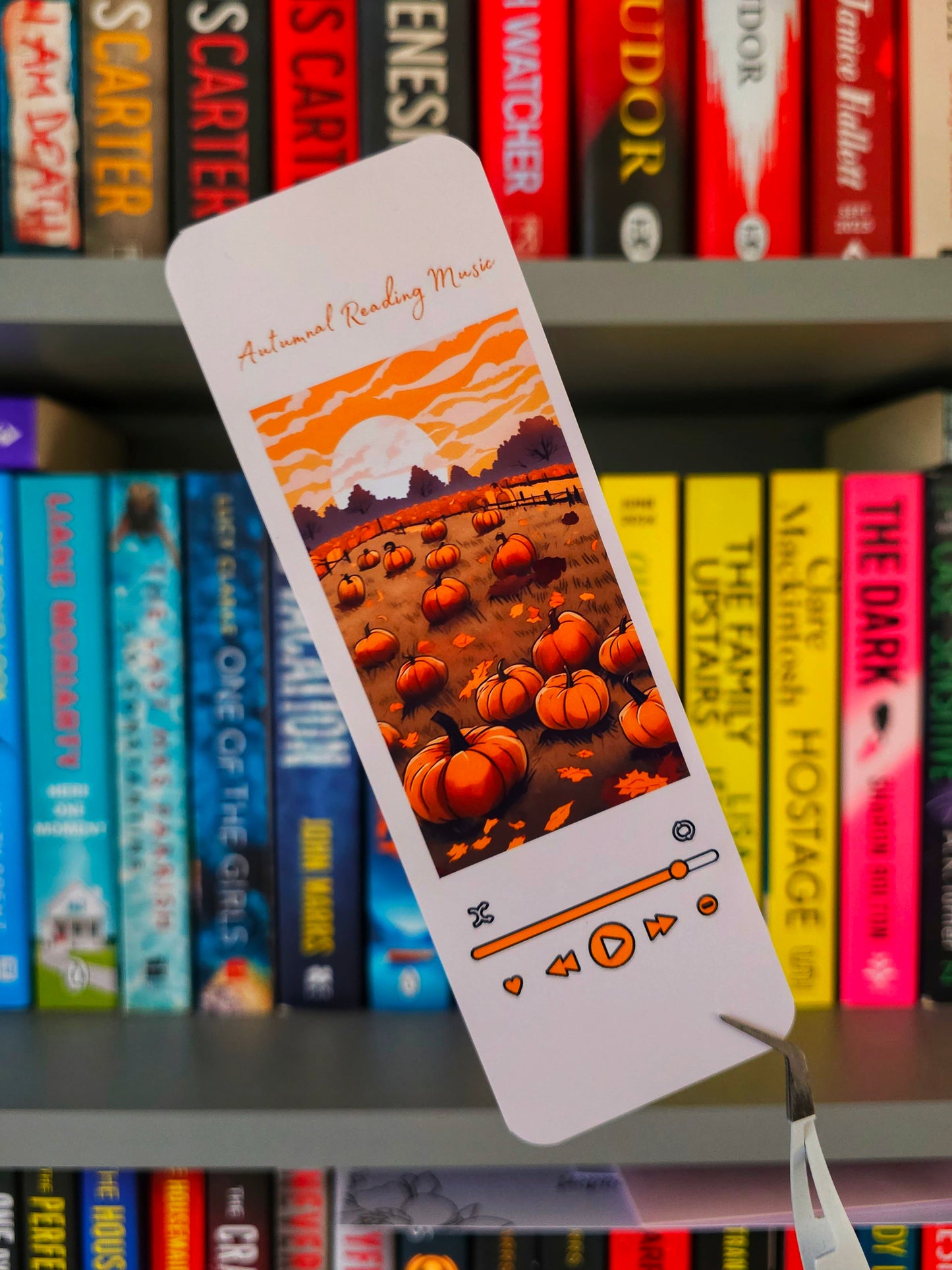 Autumn Reading Music Bookmark