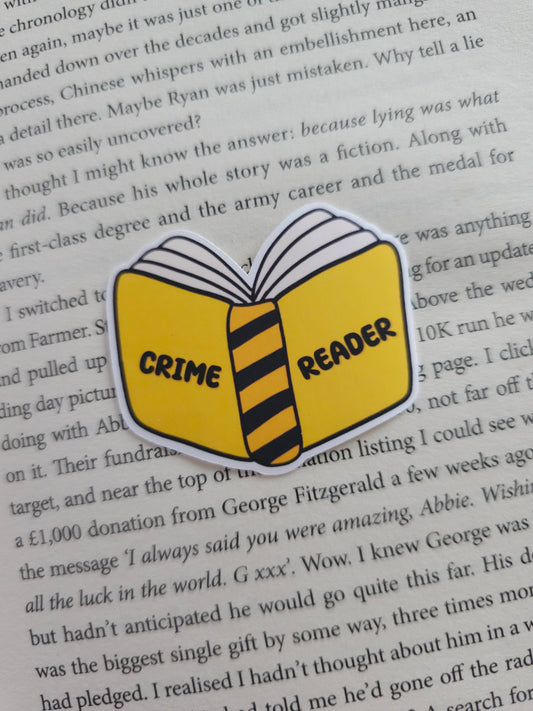 Crime Reader Book Vinyl Sticker