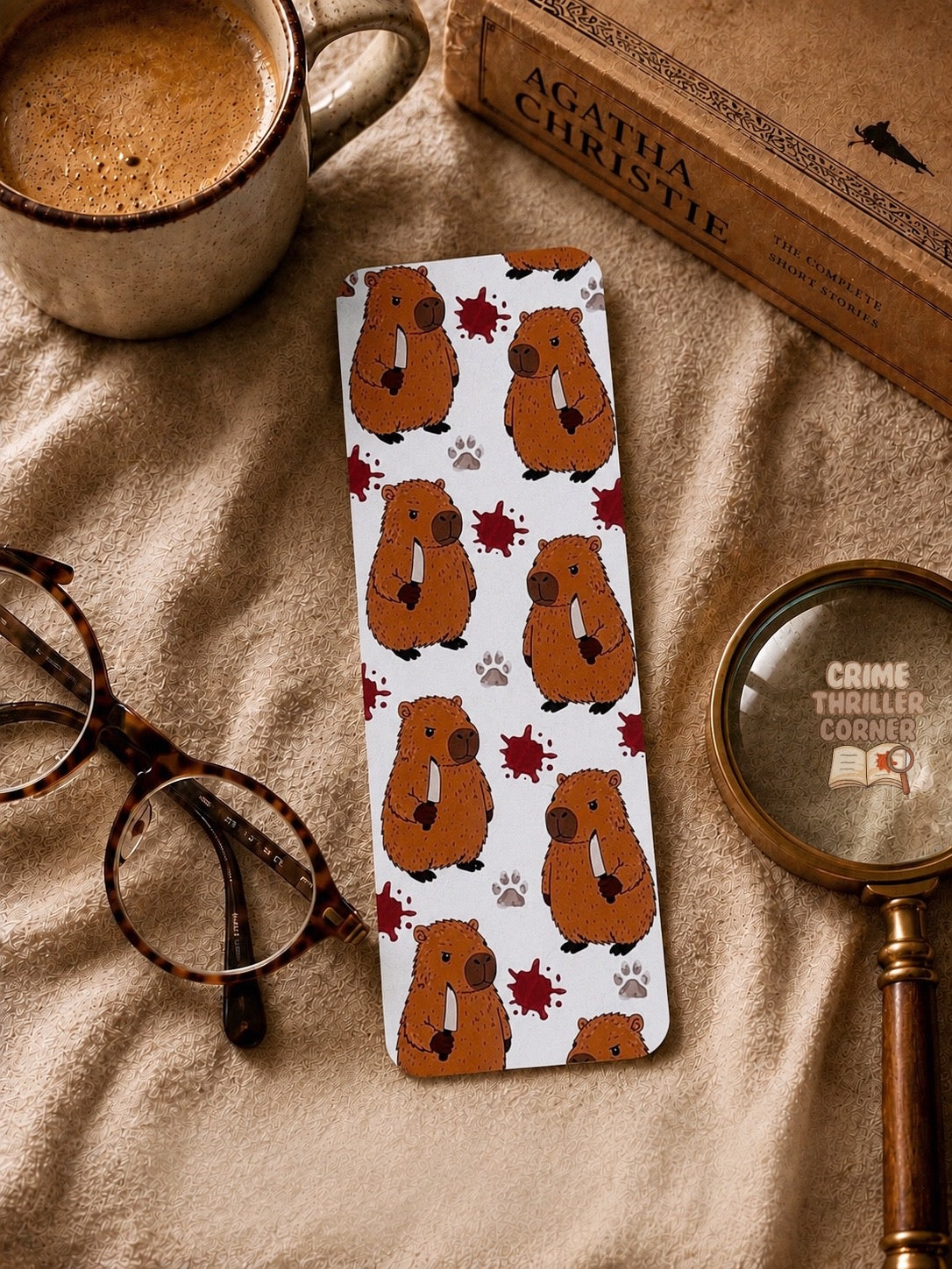 Killer Capybara Pattern Bookmark