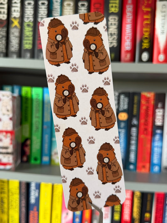 Detective Capybara Pattern Bookmark