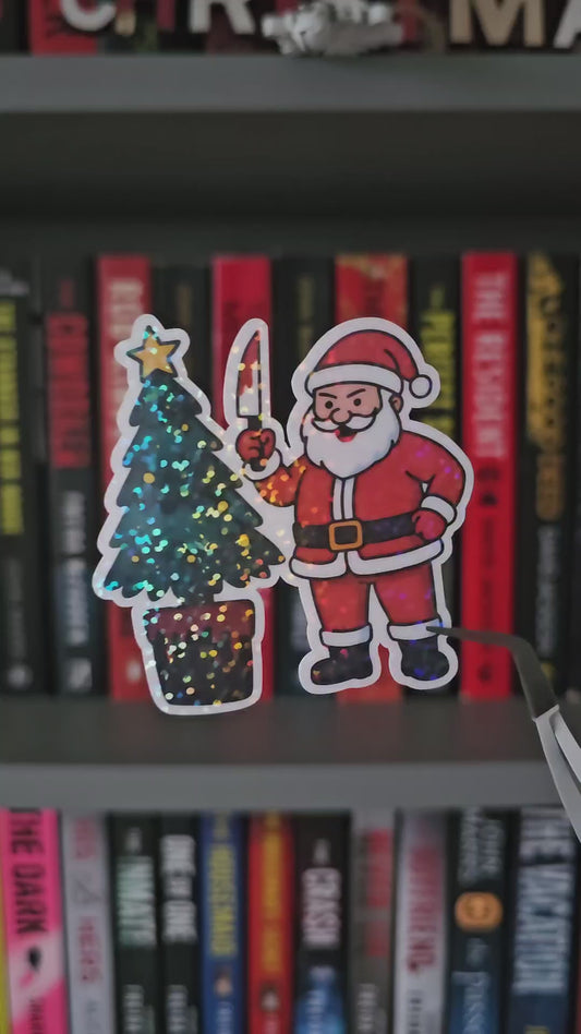 Killer Santa & Tree Christmas Sticker
