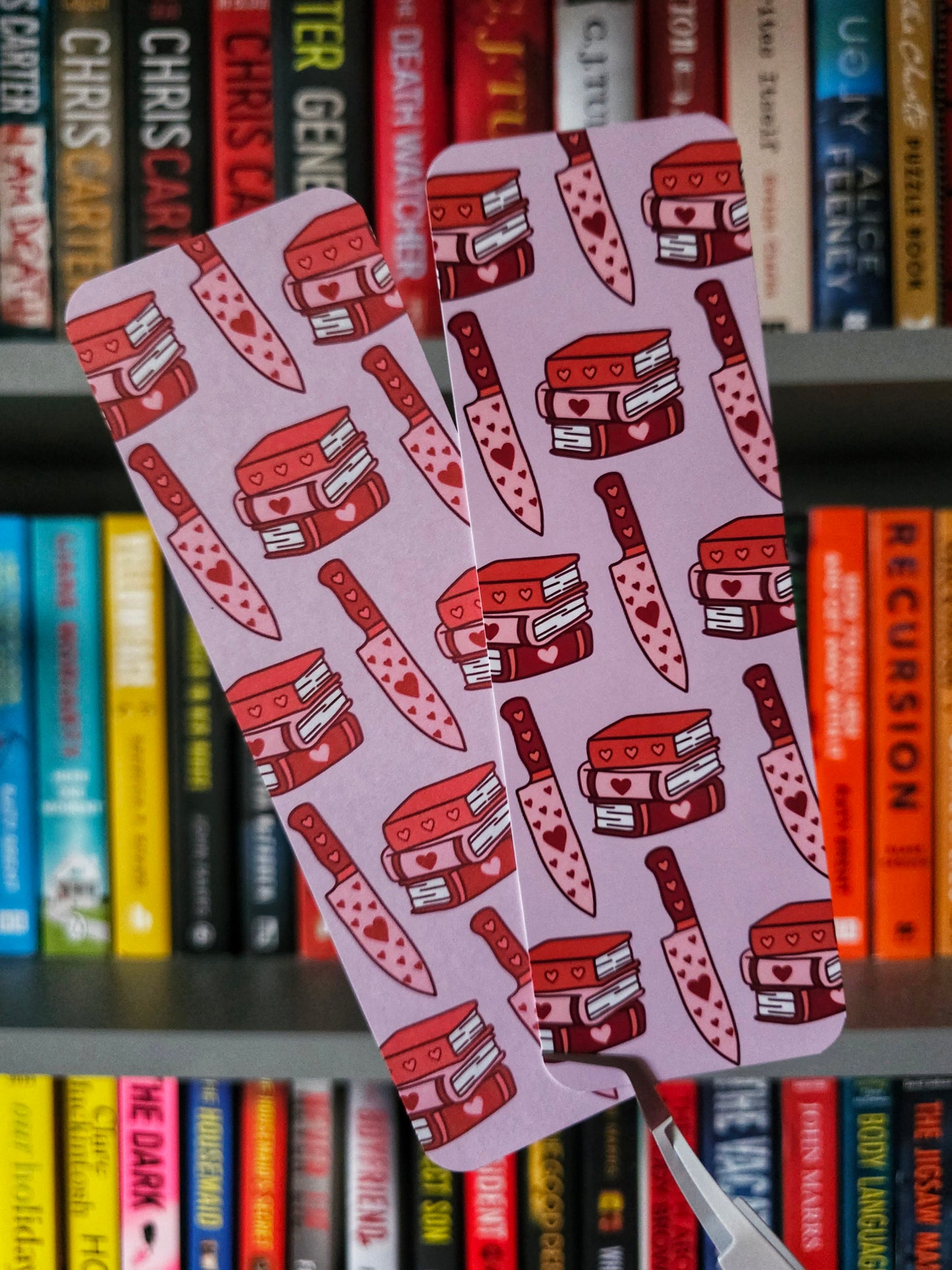 Deadly Valentine Book Stack & Knife Bookmark