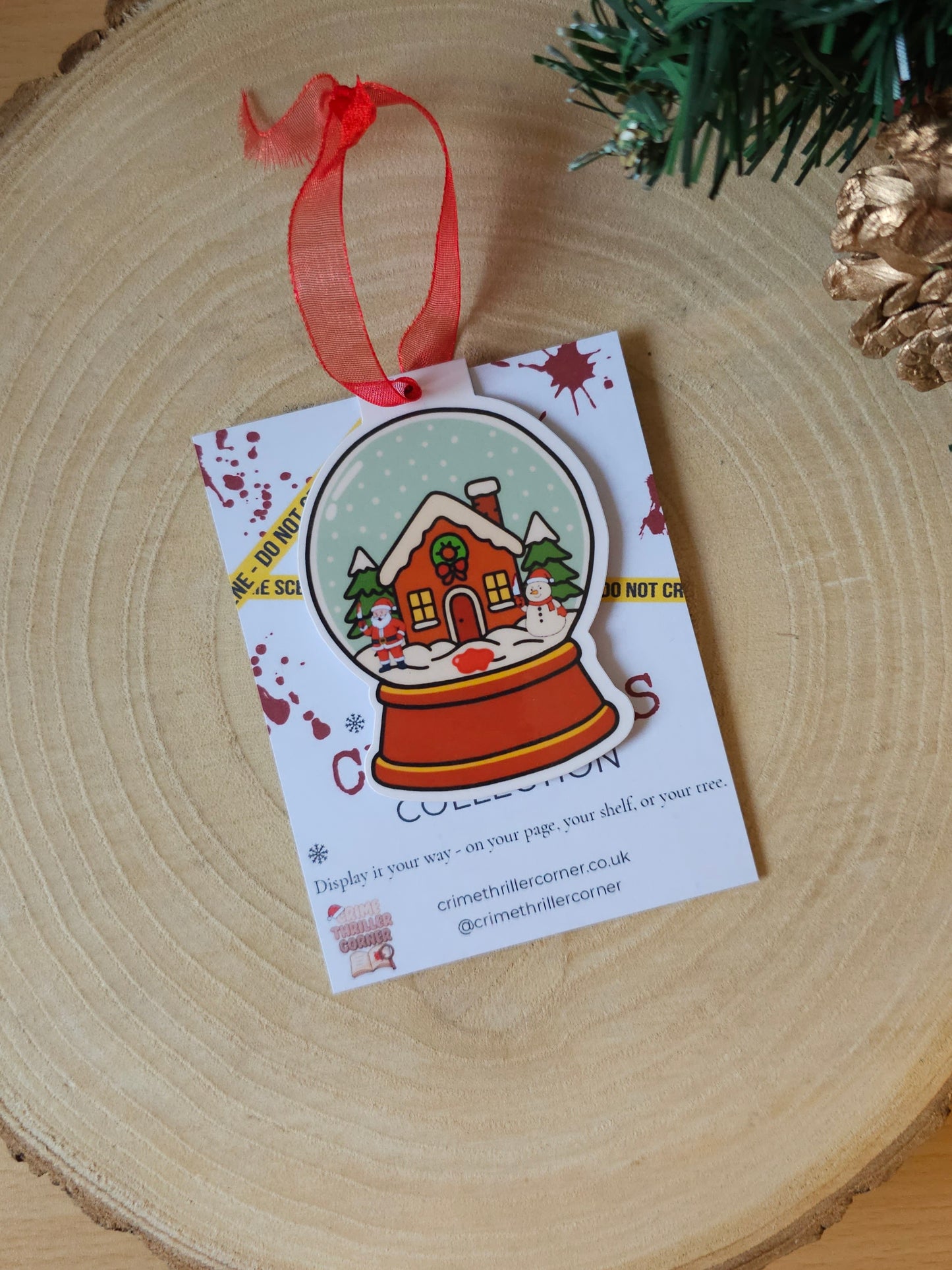 Killer Christmas Snow Globe Magnetic Bookmark / Tree Decoration