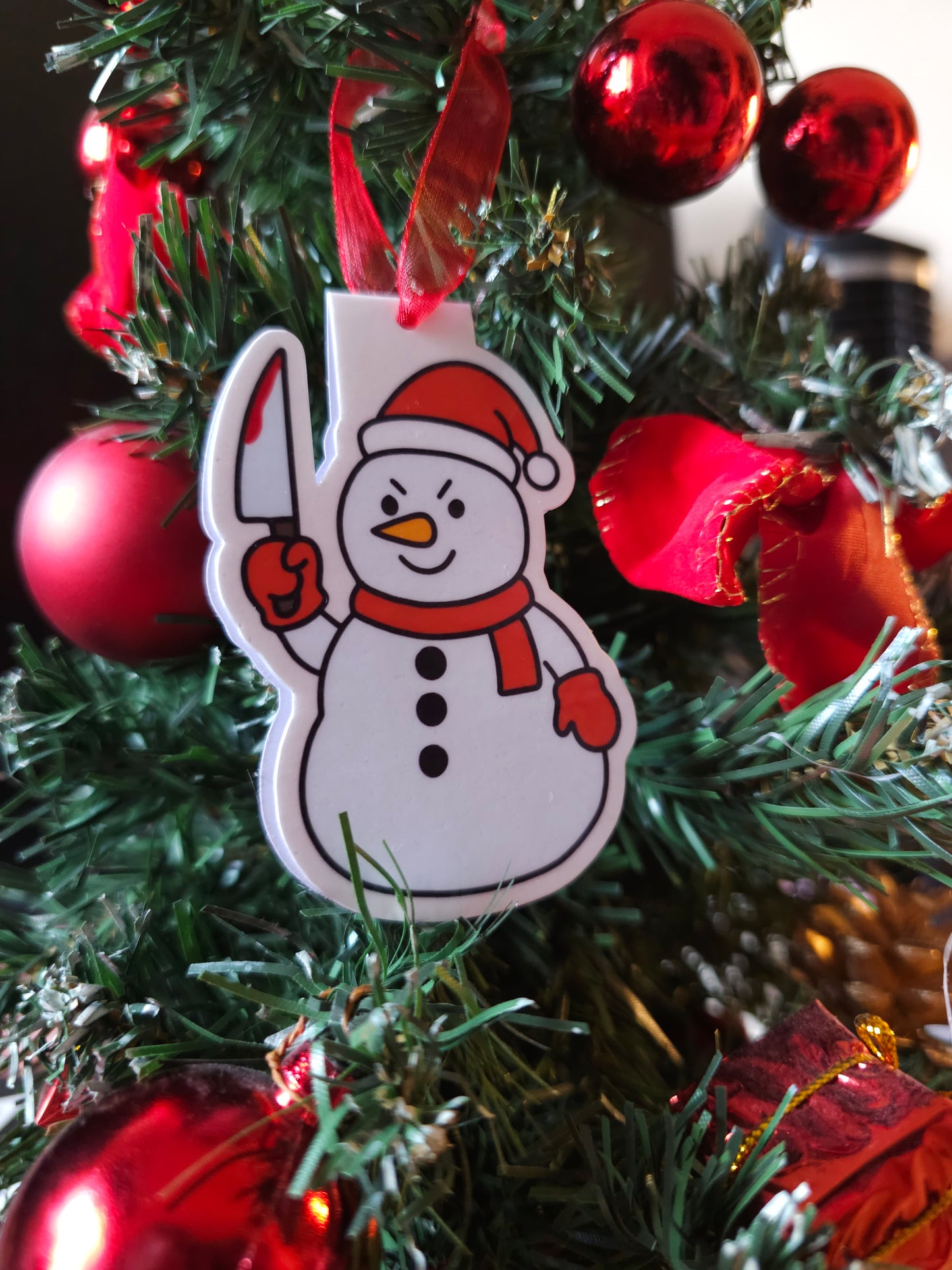 Sinister Snowman Magnetic Bookmark / Tree Decoration