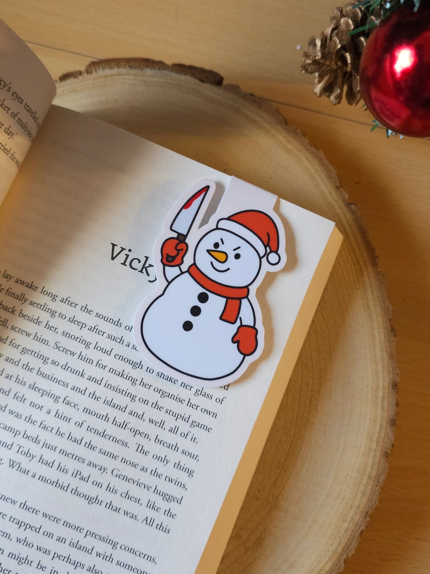 Sinister Snowman Magnetic Bookmark / Tree Decoration