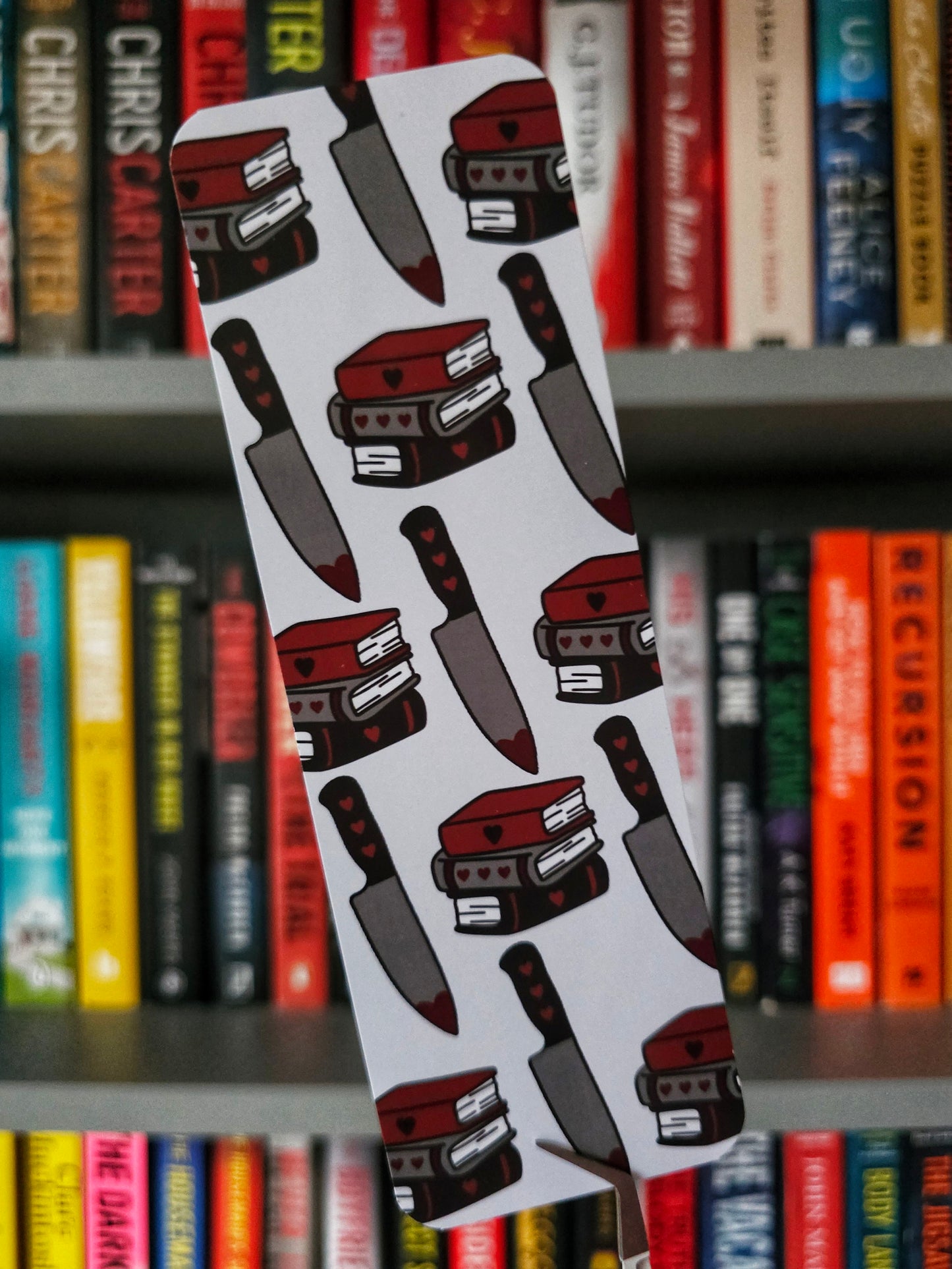 Deadly Valentine Book Stack & Knife Bookmark
