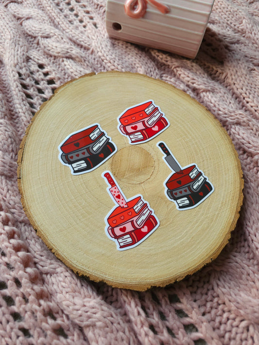 Deadly Valentine Book Stack Sticker