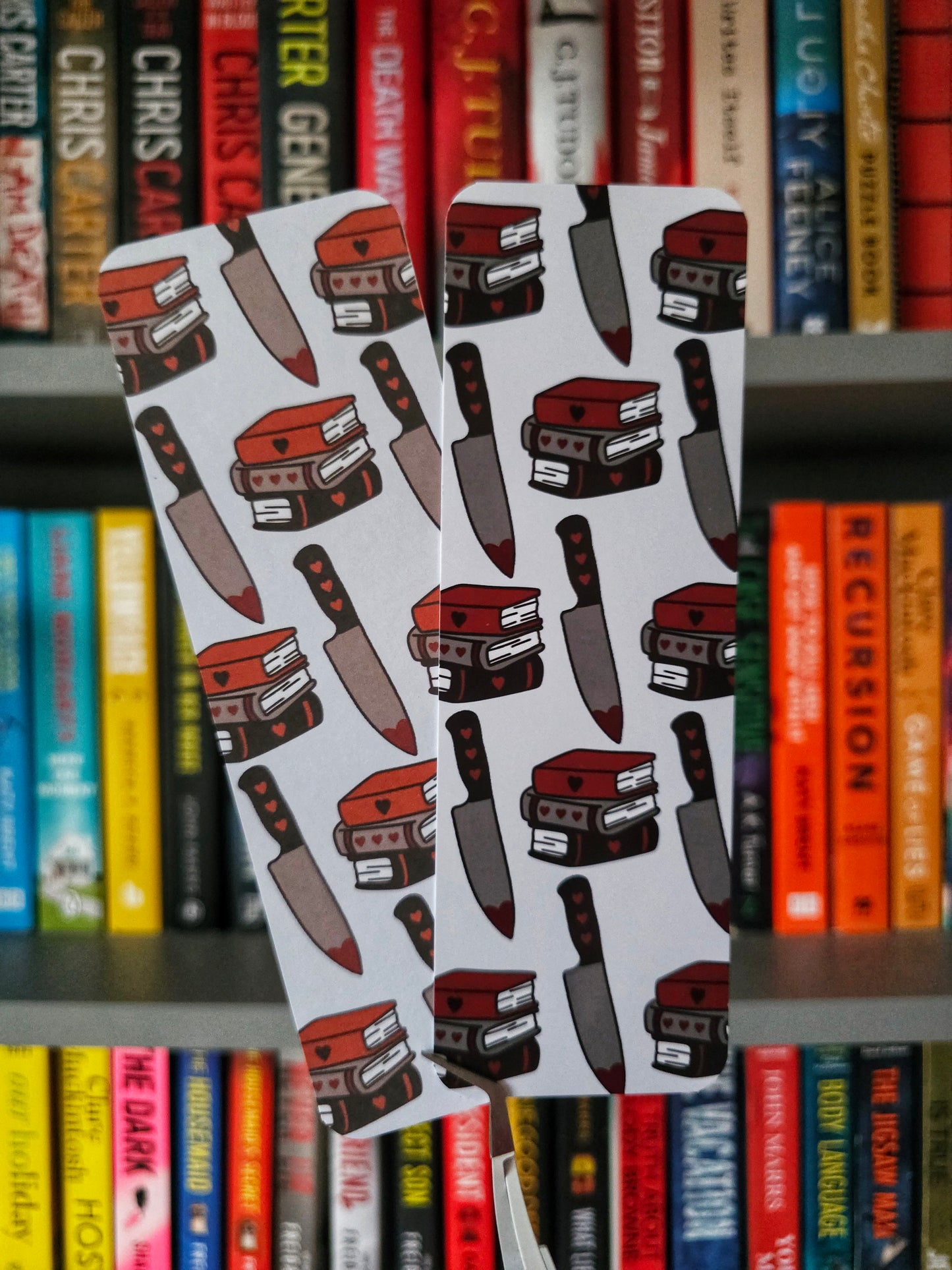 Deadly Valentine Book Stack & Knife Bookmark