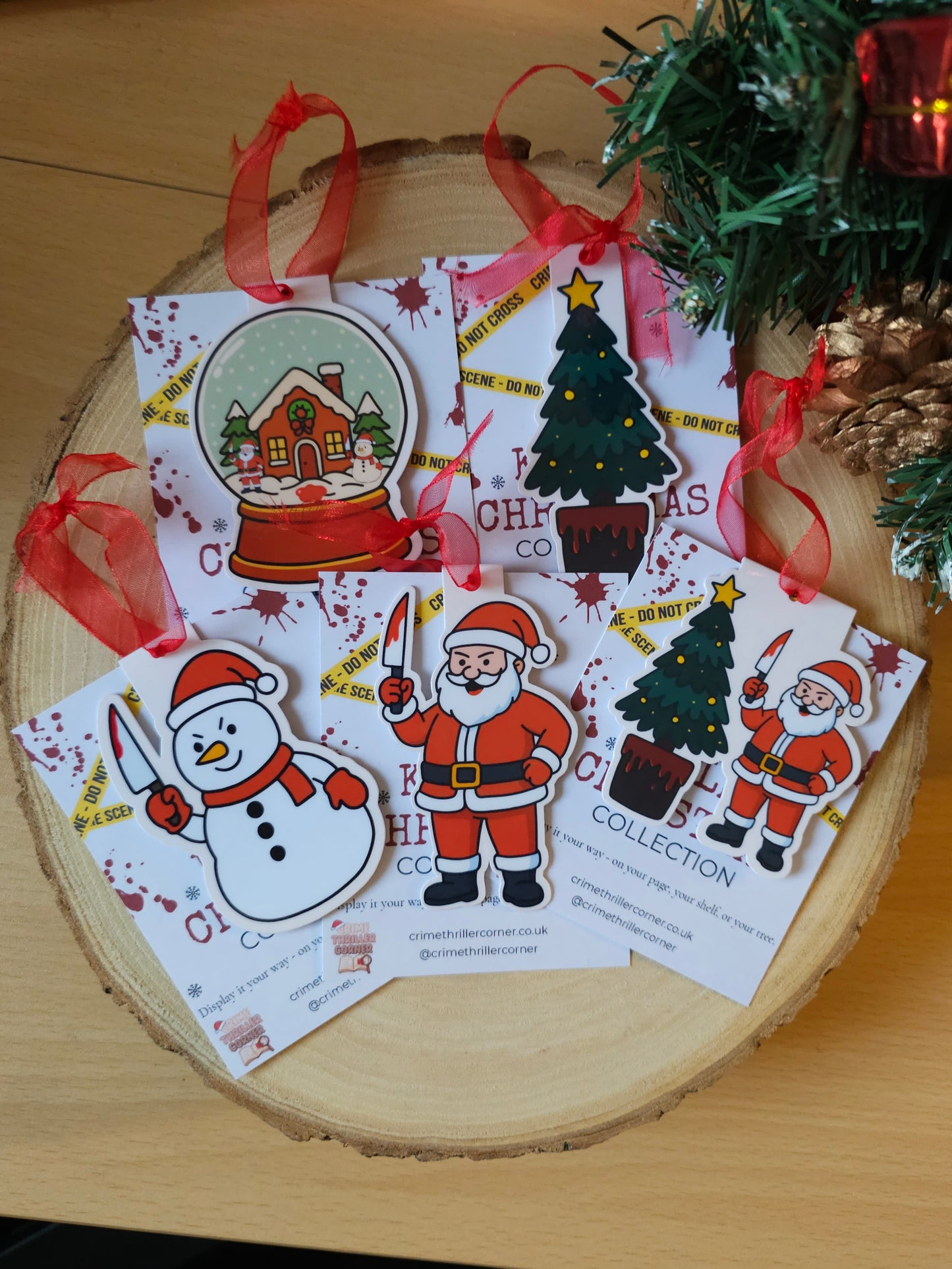 Killer Santa & Tree Magnetic Bookmark / Tree Decoration