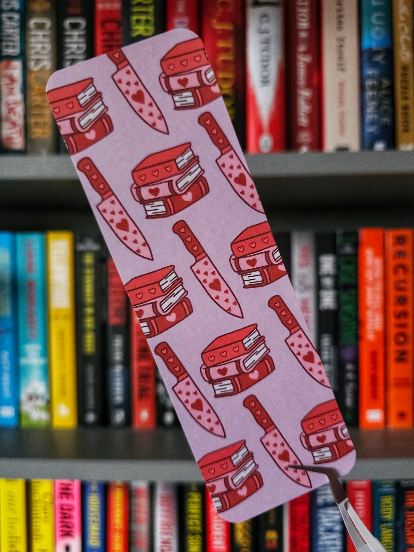 Deadly Valentine Book Stack & Knife Bookmark