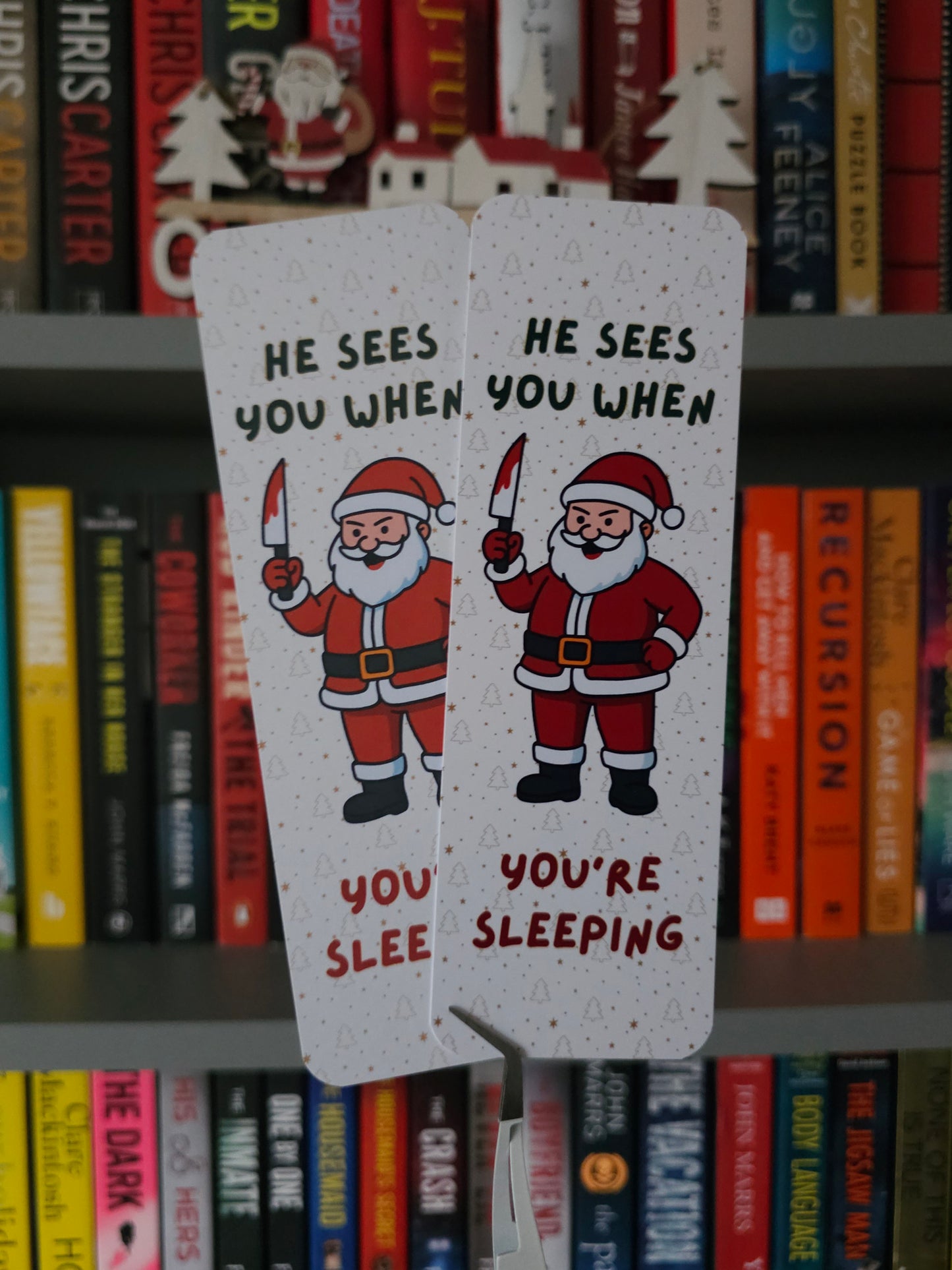 He Sees You When You're Sleeping Santa Bookmark