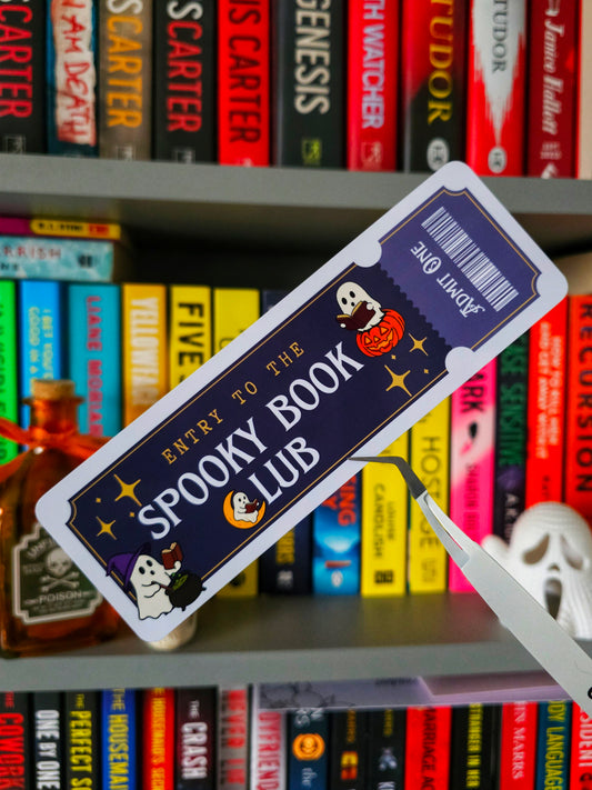 Spooky Book Club Ticket Halloween Bookmark