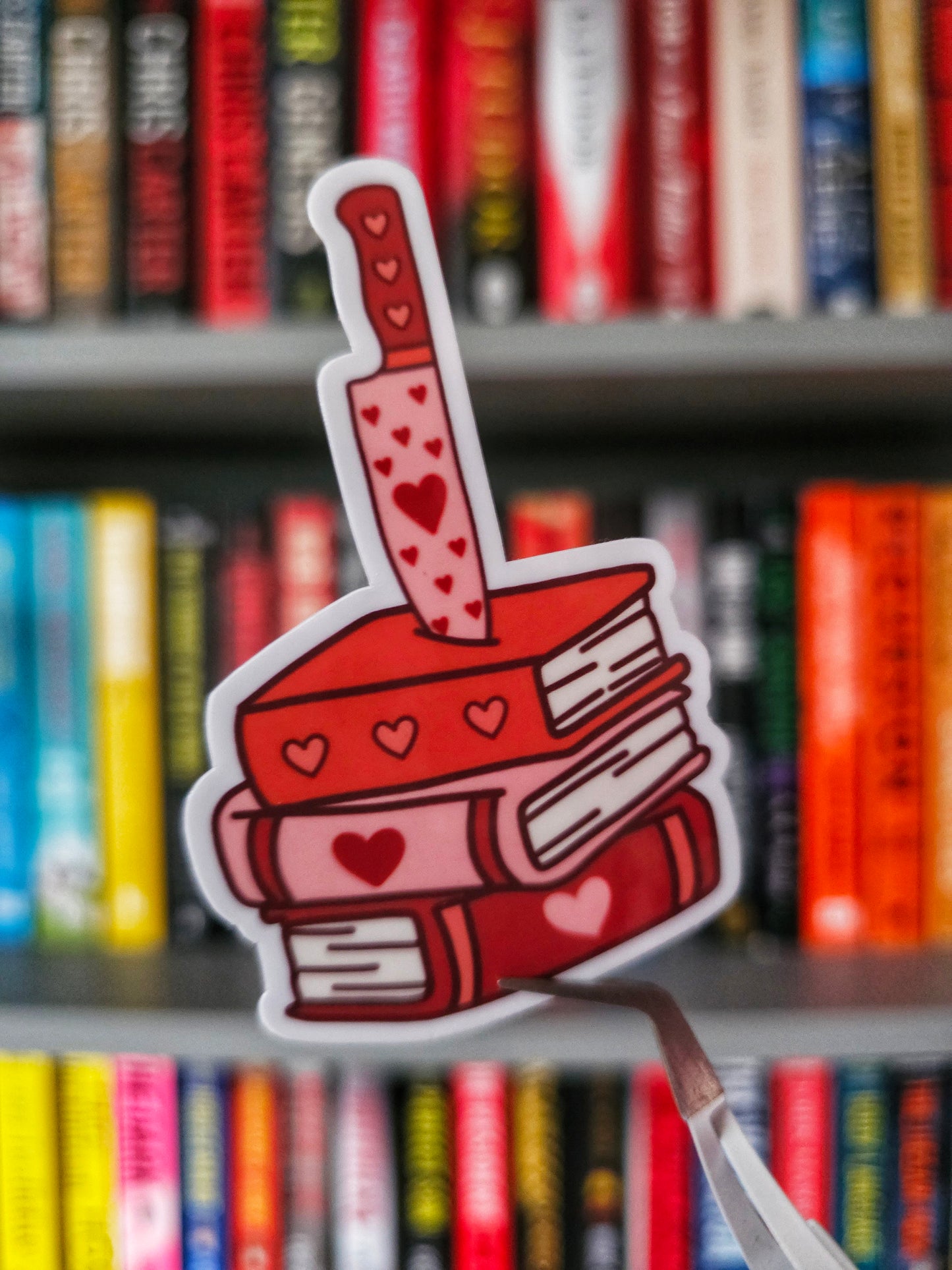Deadly Valentine Book Stack Sticker