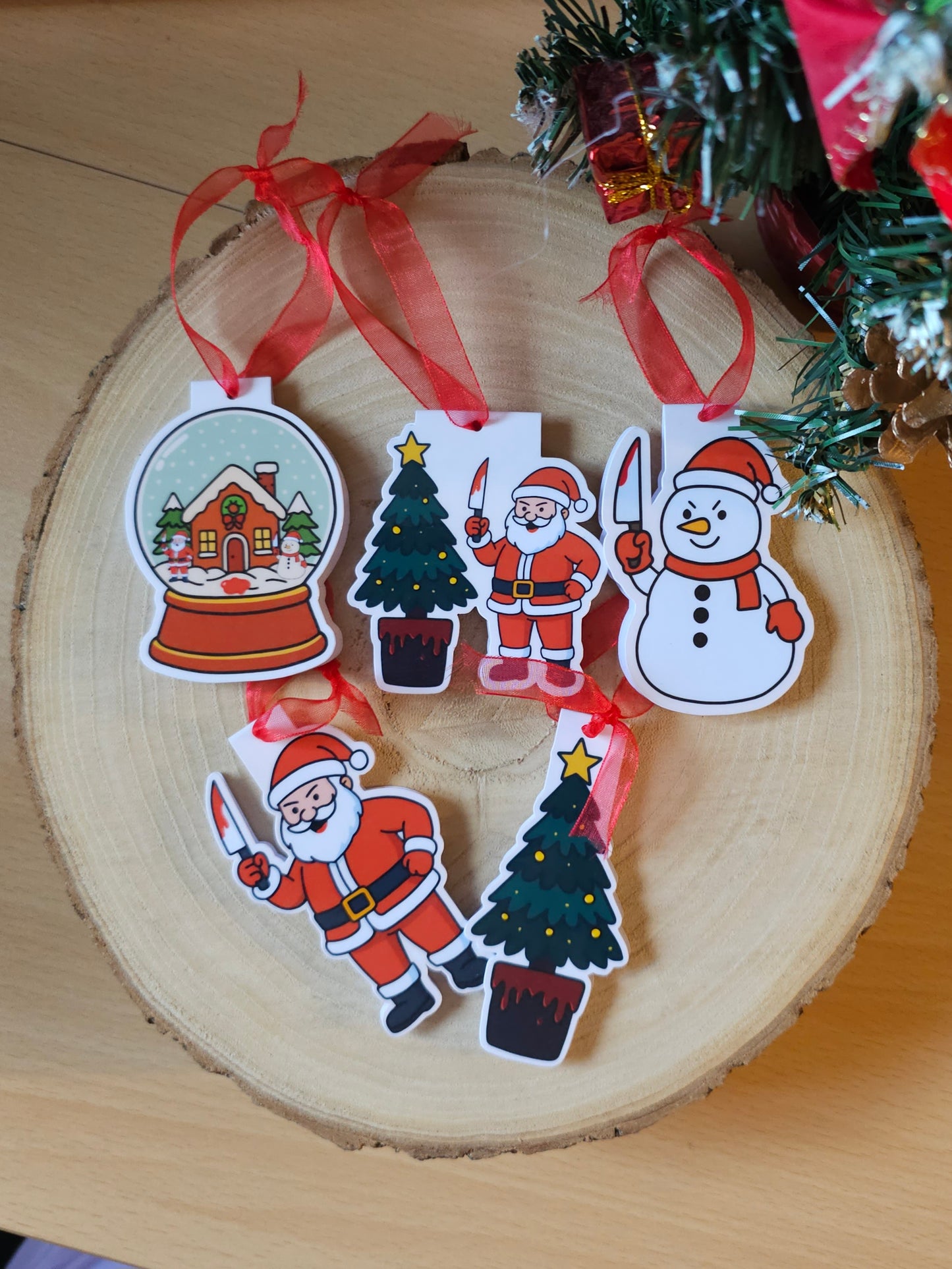 Killer Christmas Magnetic Bookmark & Tree Decoration Set (5-Pack)