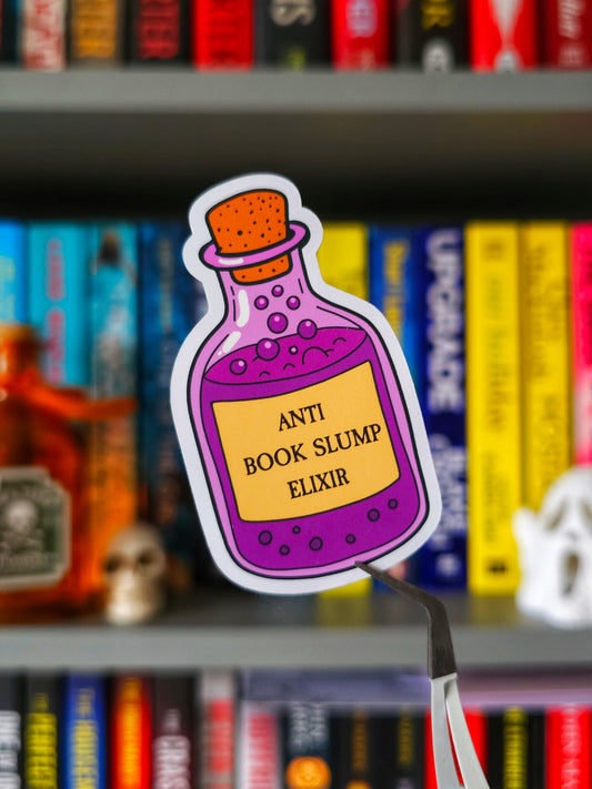 Anti Book Slump Elixir Halloween Vinyl Sticker