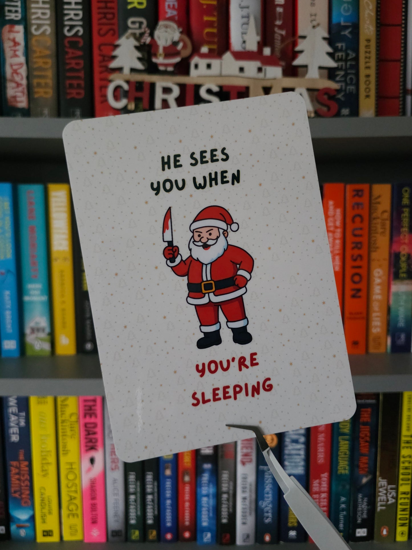 He Sees You When You're Sleeping Killer Santa Kindle Insert