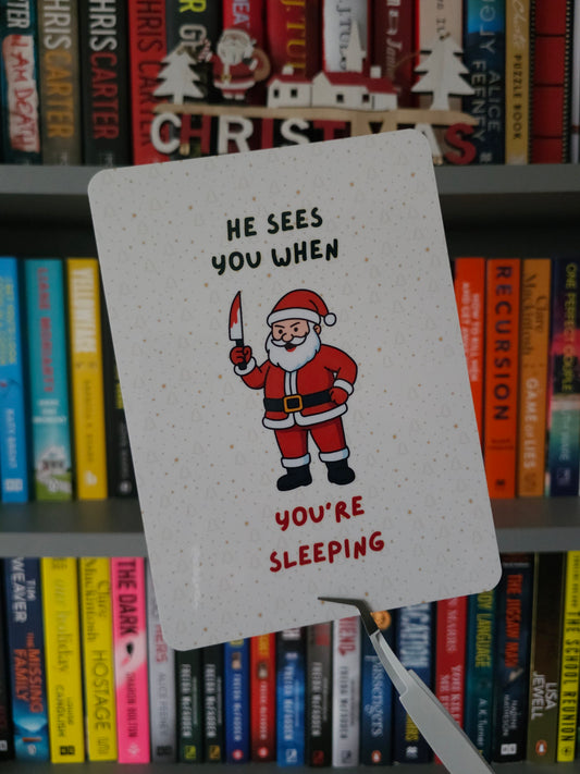 He Sees You When You're Sleeping Killer Santa Kindle Insert