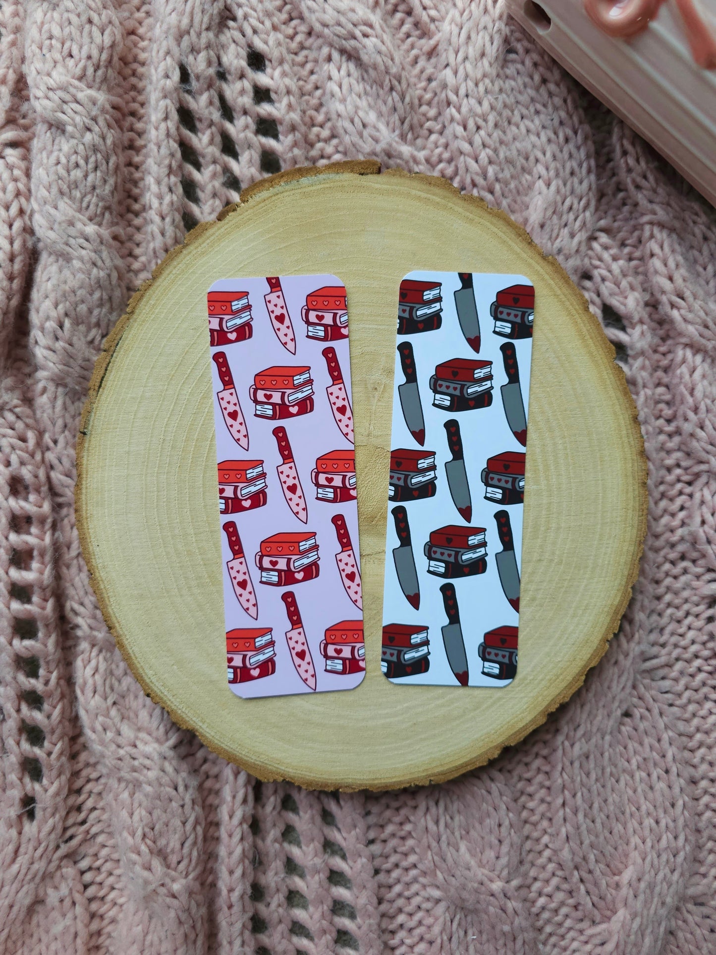 Deadly Valentine Book Stack & Knife Bookmark