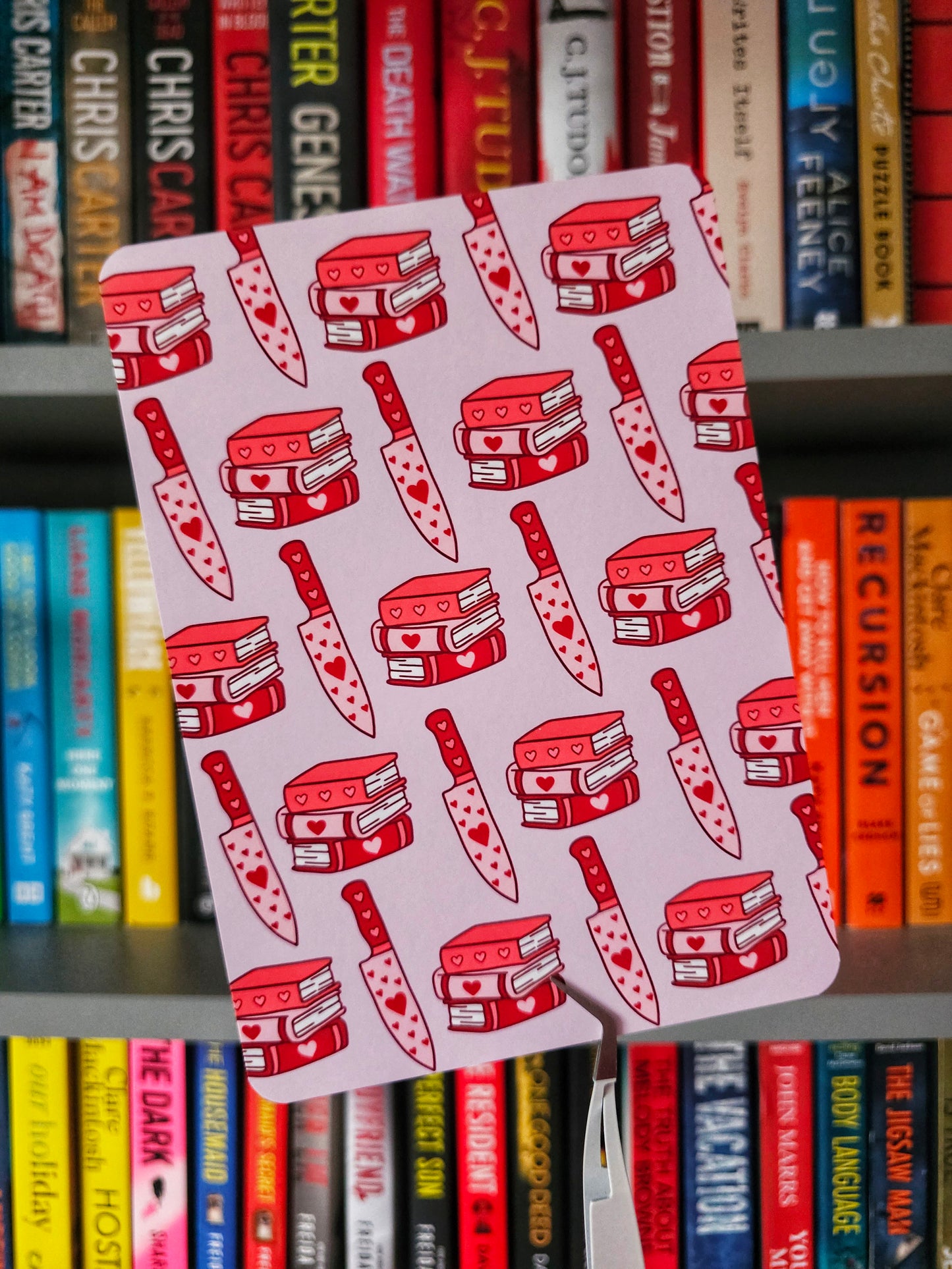 Deadly Valentine Book Stack & Knife Kindle Insert