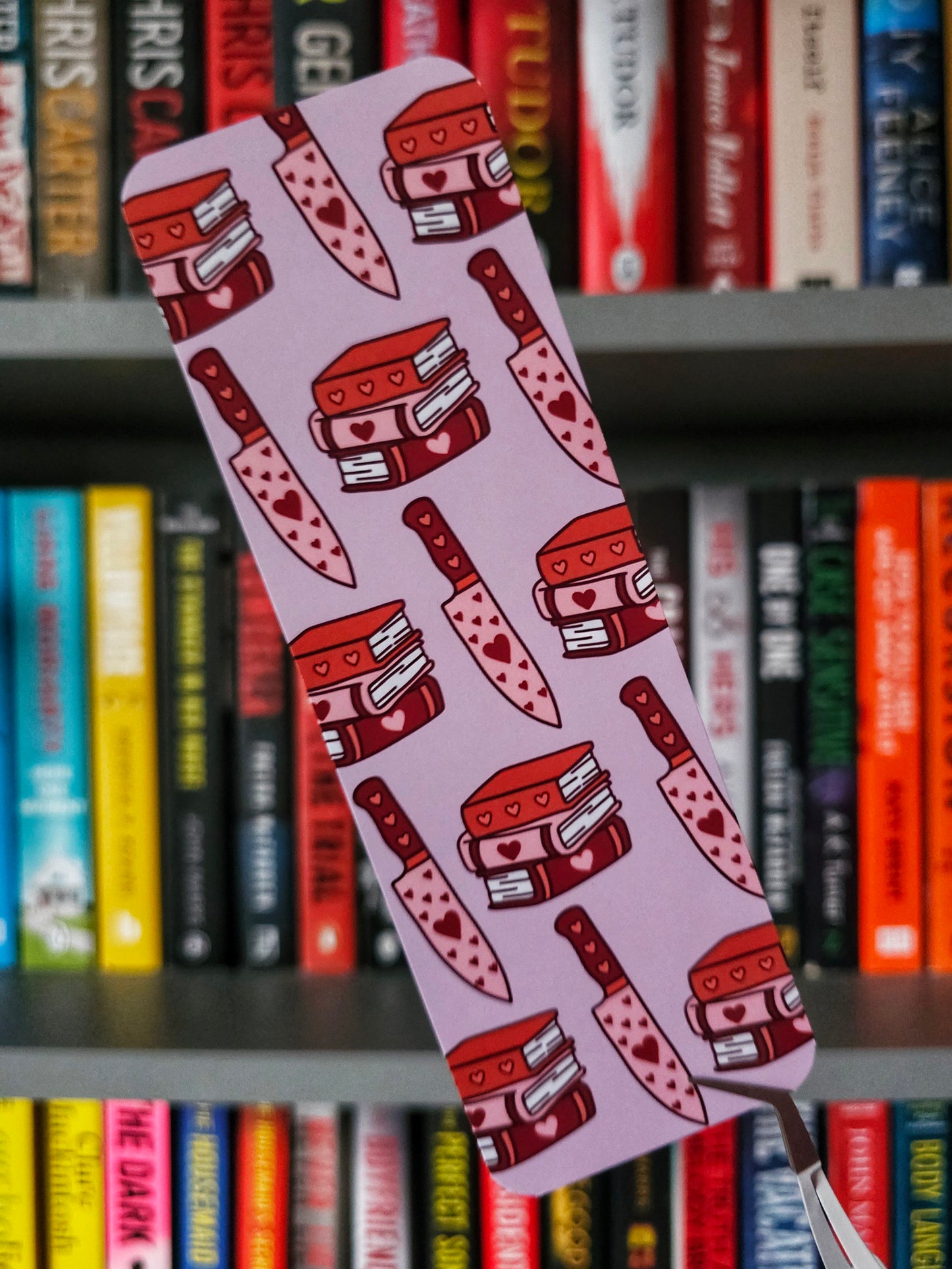 Deadly Valentine Book Stack & Knife Bookmark