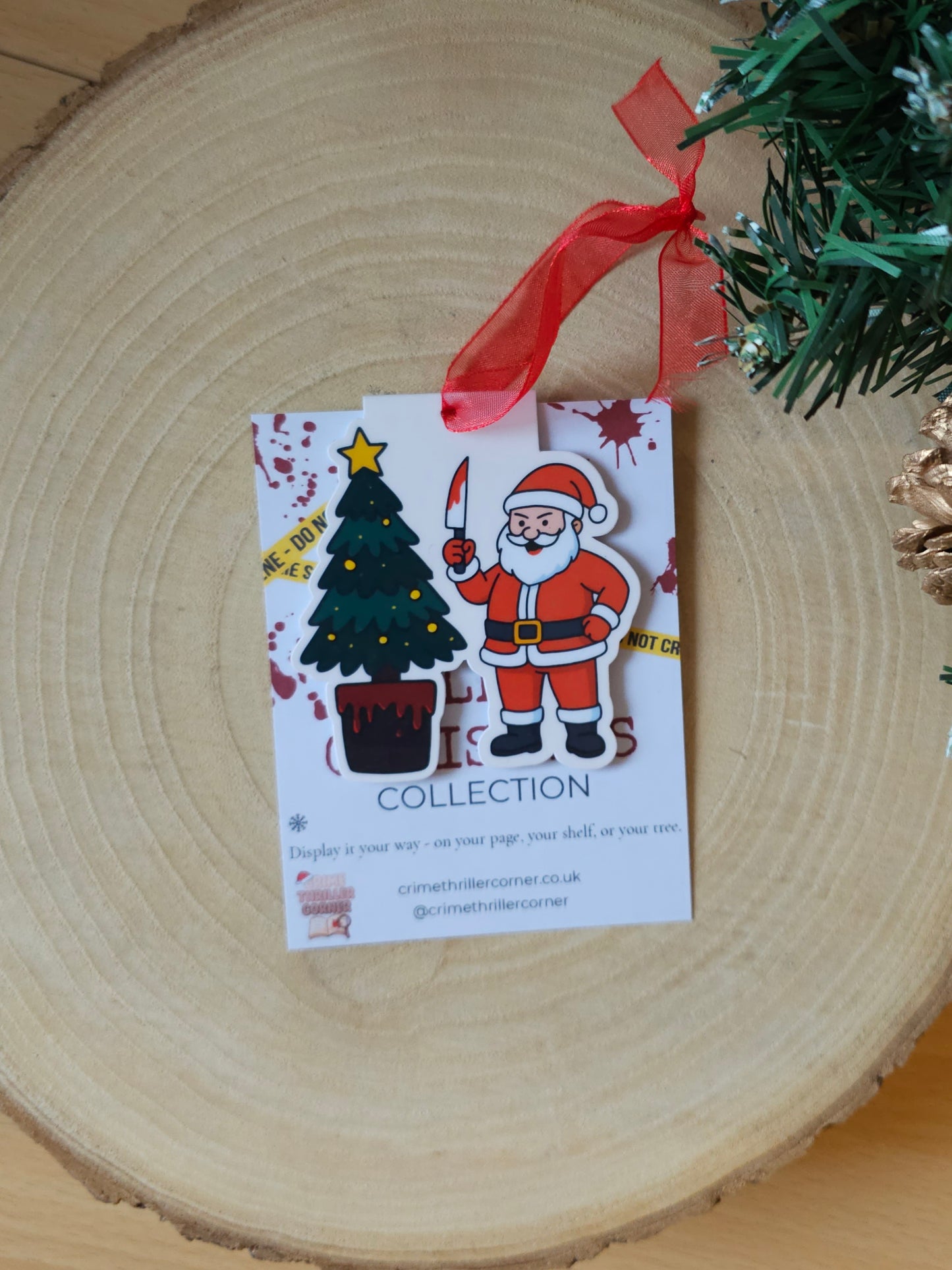 Killer Santa & Tree Magnetic Bookmark / Tree Decoration