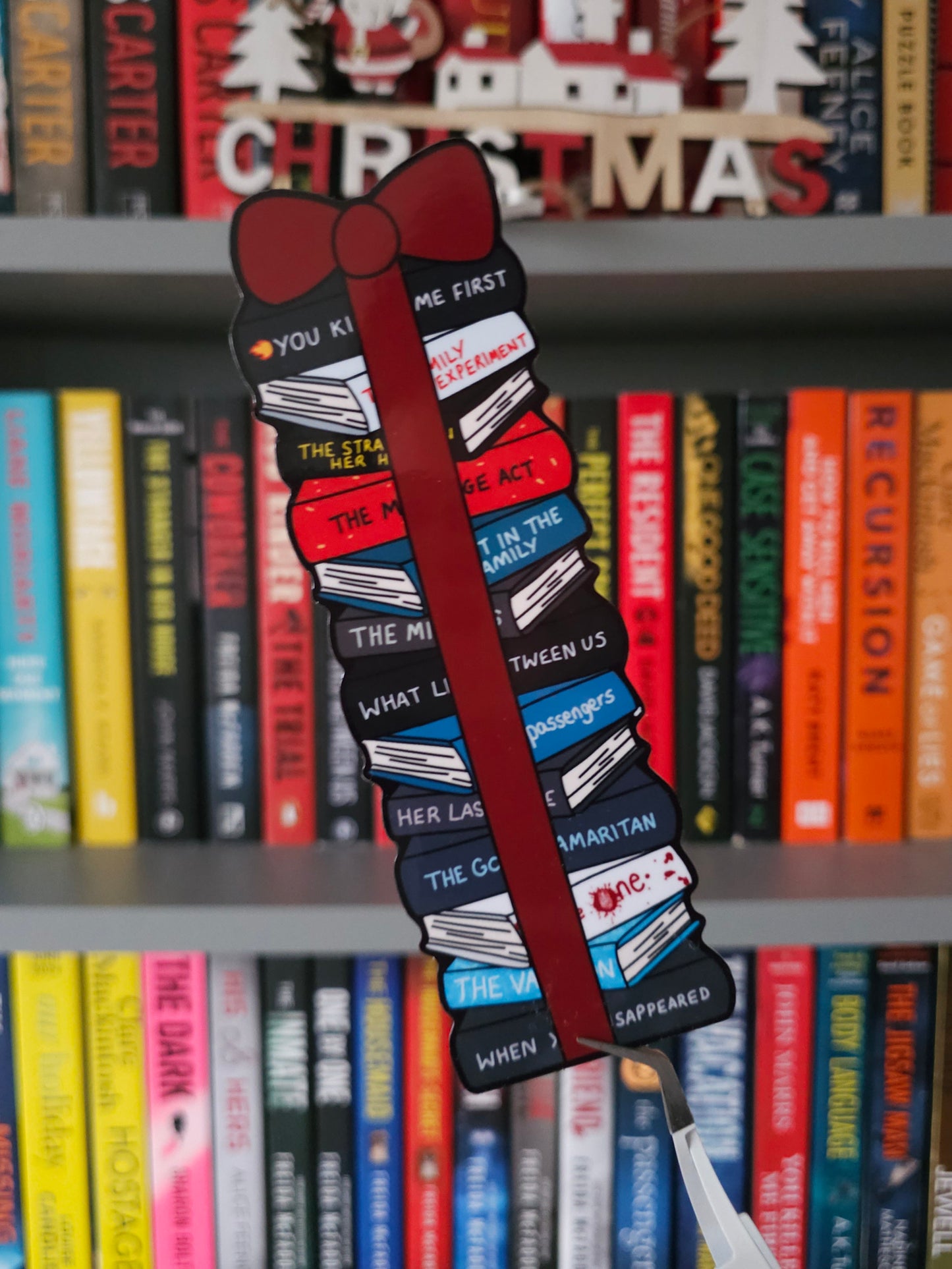 John Marrs Festive Edition Book Stack Bookmark